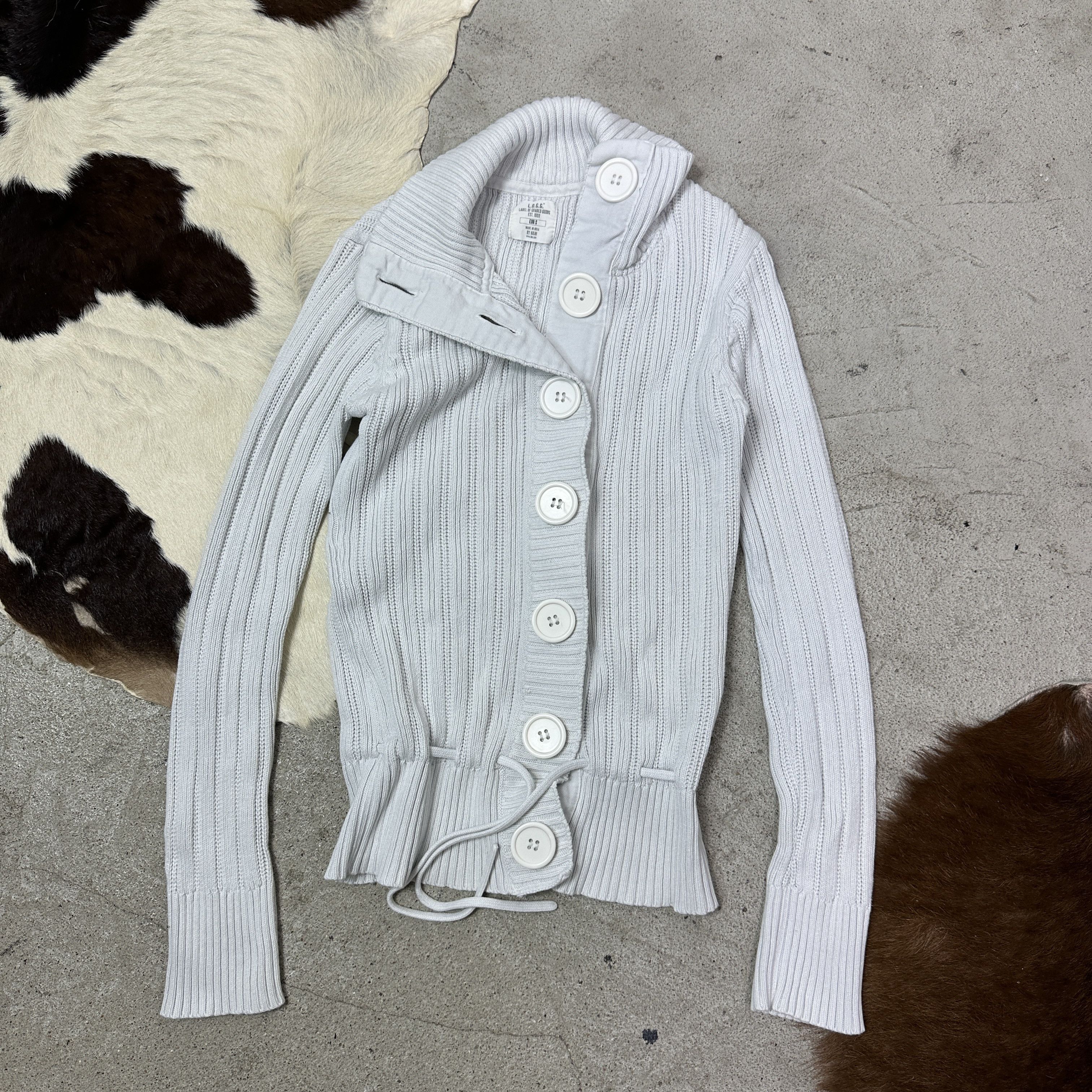 Vintage Vintage Avant Garde Cottage Ribbed Button Up Sweater Y2K Size S / US 4 / IT 40 - 2 Thumbnail