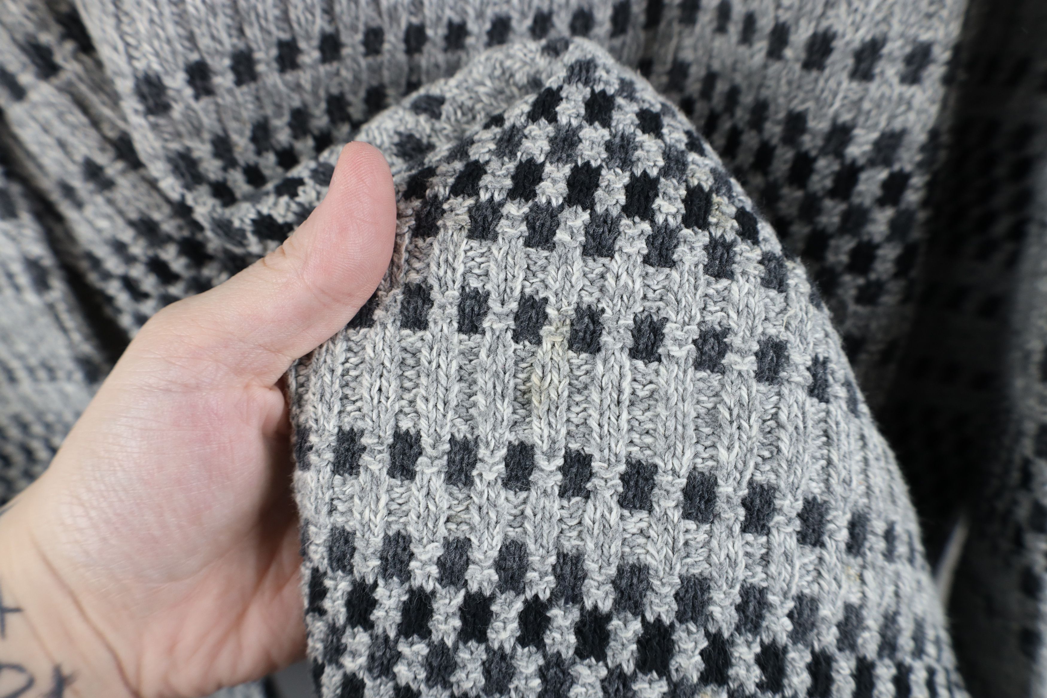 Vintage Vintage 90s Streetwear Ribbed Checkered Knit Dad Sweater USA Size US XL / EU 56 / 4 - 4 Thumbnail