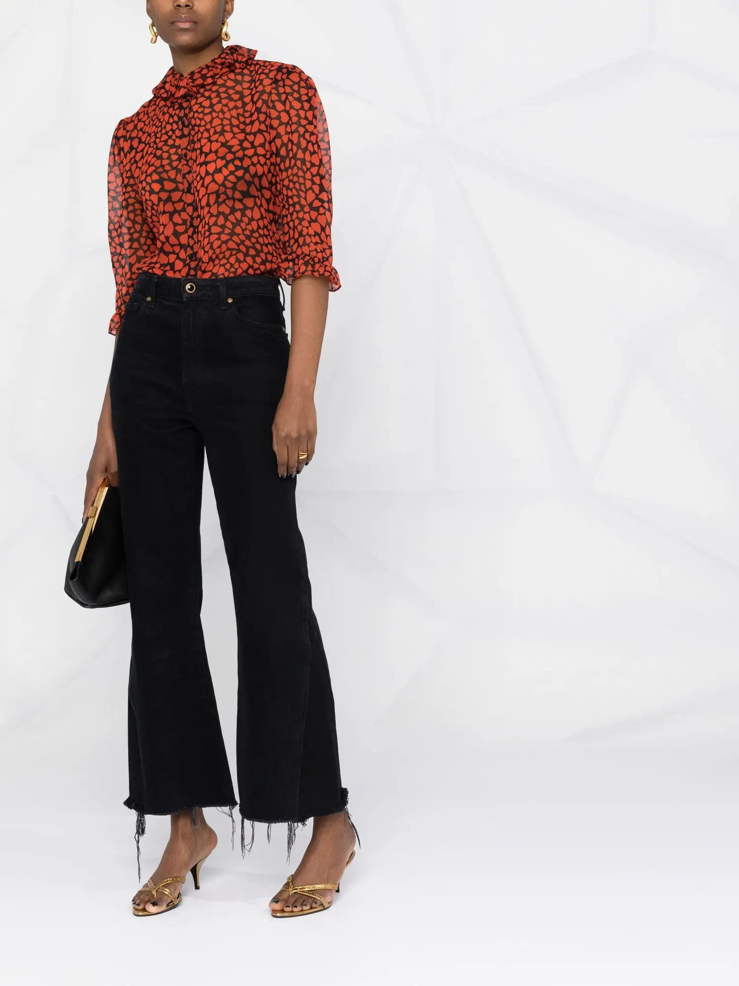 Saint Laurent Paris o1s1wg110924 Patterned Shirts & Blouses in Multicolor Size M / US 6-8 / IT 42-44 - 2 Thumbnail