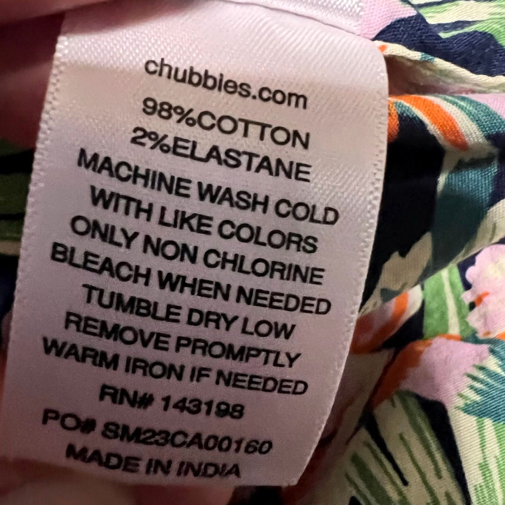 Chubbies Chubbies Shirt Mens Large Hawaiian Floral Inside Out Print Casual Button Down Shirt L Blue Mens Size US L / EU 52-54 / 3 - 5 Thumbnail