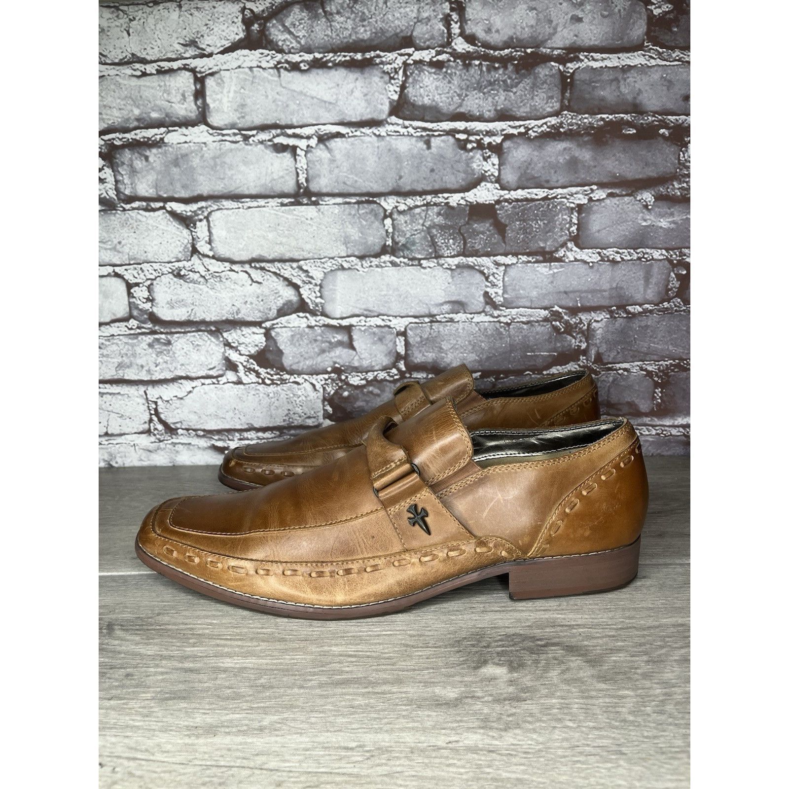 Mark Nason Lounge Mark Nason Brown Leather Square Toe Loafers Dress Sho Size US 11 / EU 44 - 18 Thumbnail