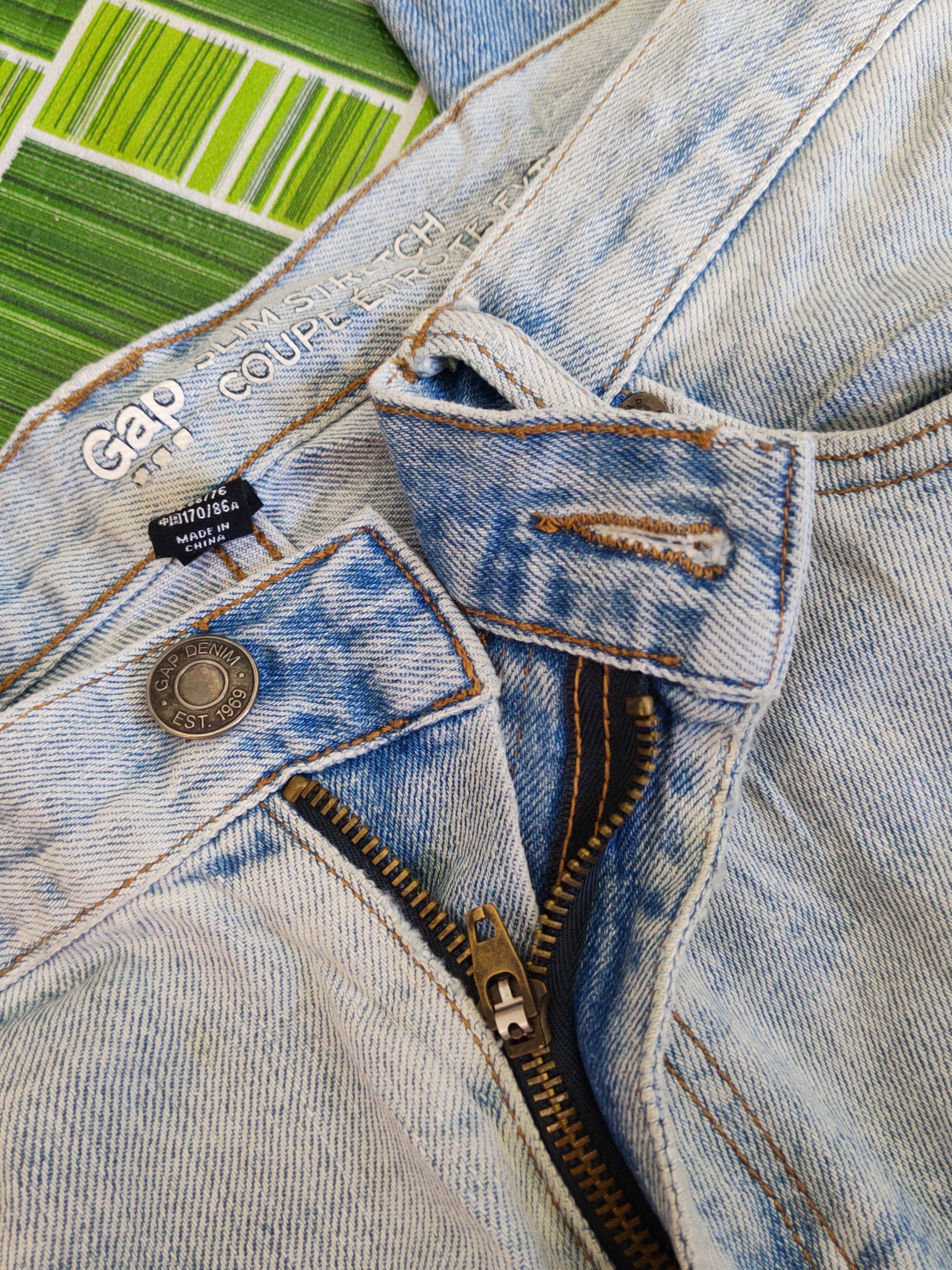Gap Gap Blue Faded Distressed Ripped Slim Stretch Jeans #S1680 Size US 34 / EU 50 - 12 Thumbnail
