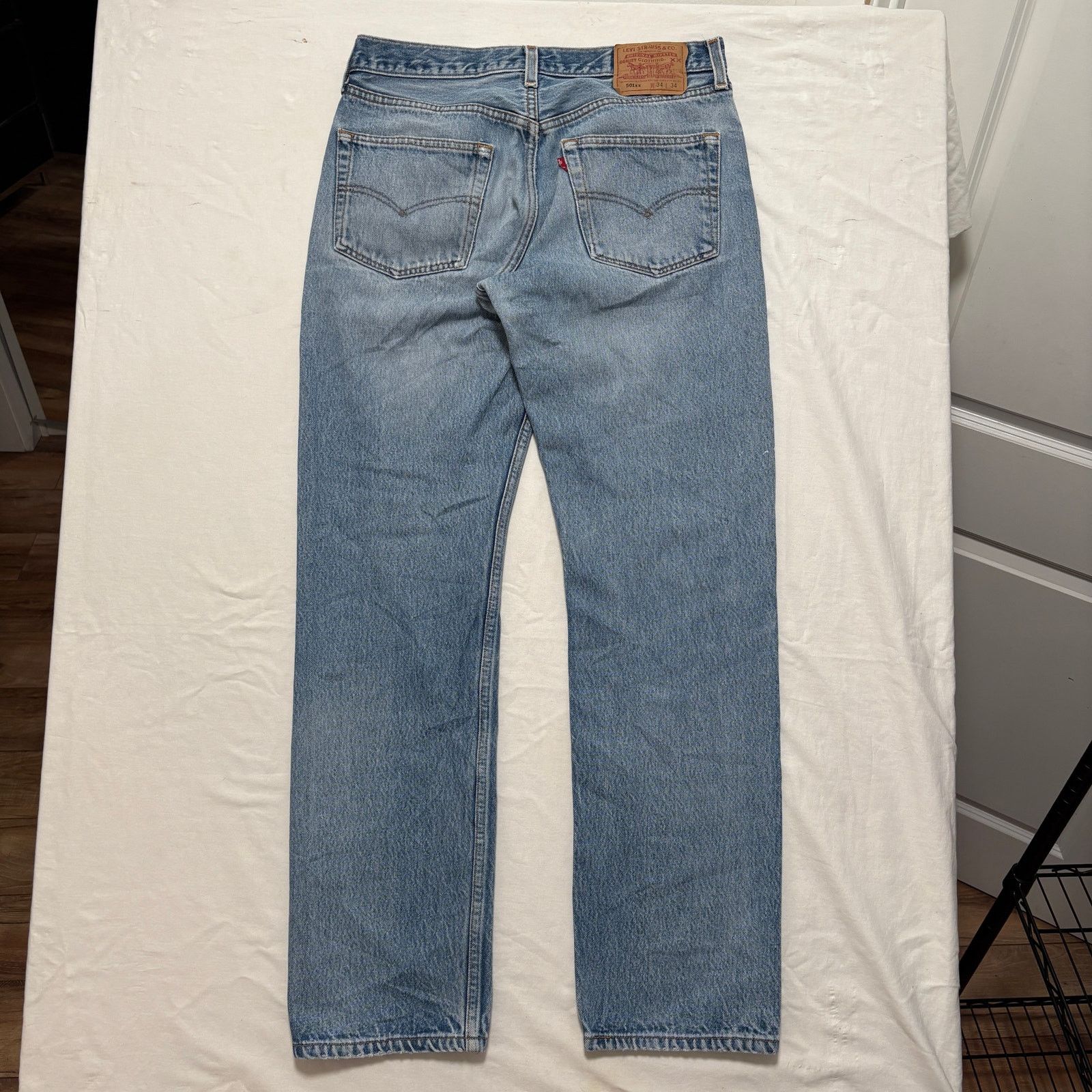 Levi's VTG 90s Levi's 501xx Distressed Faded Light Blue Jeans 30x30 Size US 30 / EU 46 - 4 Thumbnail