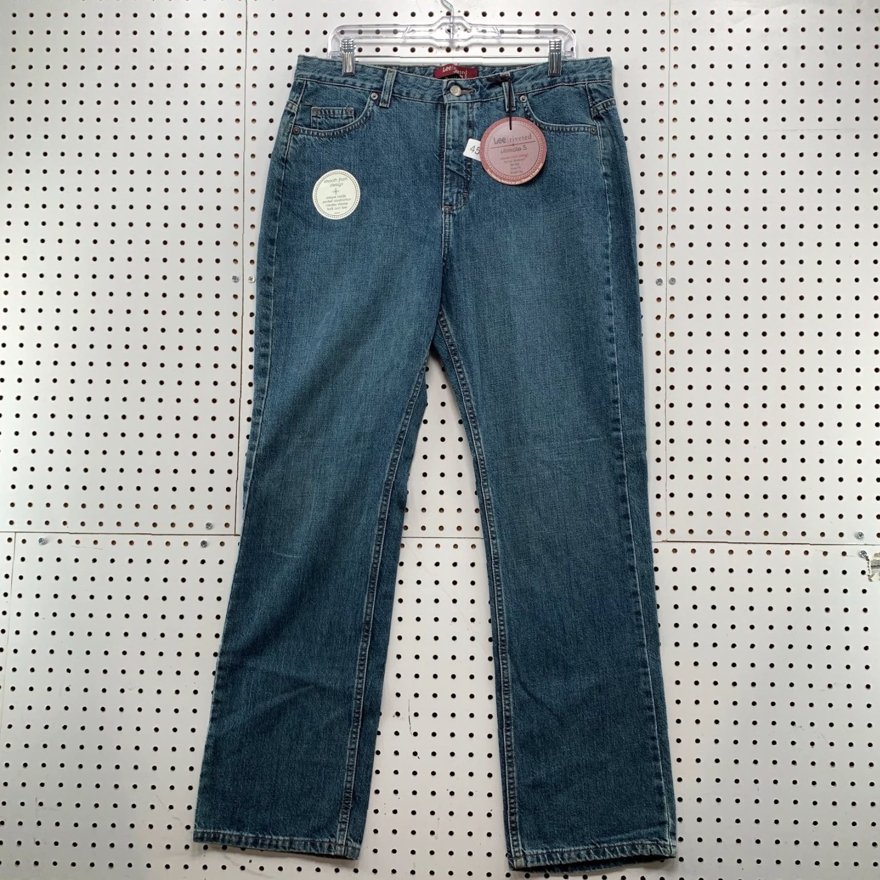 Lee Lee Riveted Jeans Womens Size 16 Mid Rise Straight Leg 5 Pocket Denim 36x32 Blue 100% Cotton Jeans 90s Theme - Womens Size 38" / US 16 / IT 52 - 2 Thumbnail