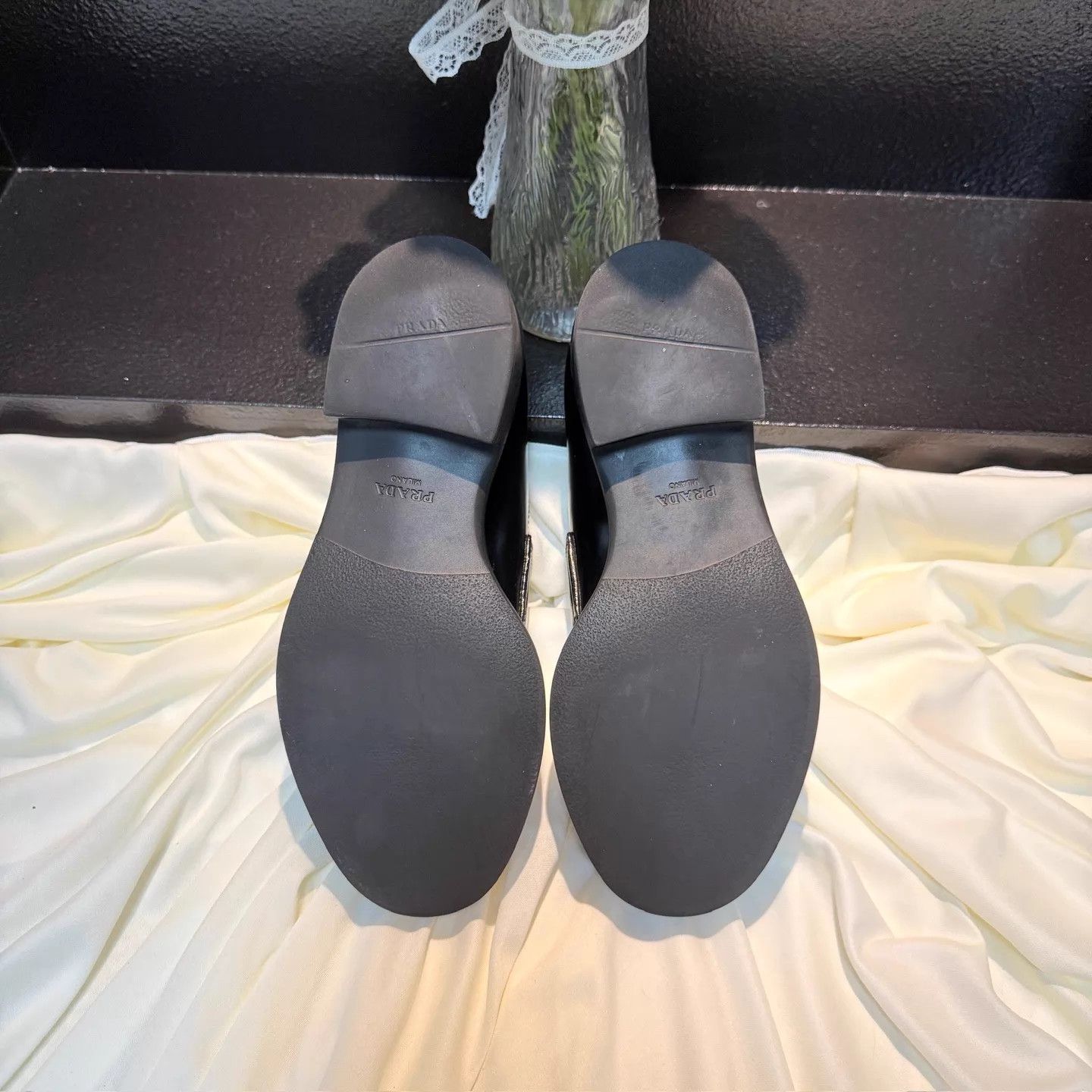 Prada Prada Women's Black Silver Triangle Loafer 36 99New nh3015 Size US 5.5 / IT 35.5 - 6 Thumbnail