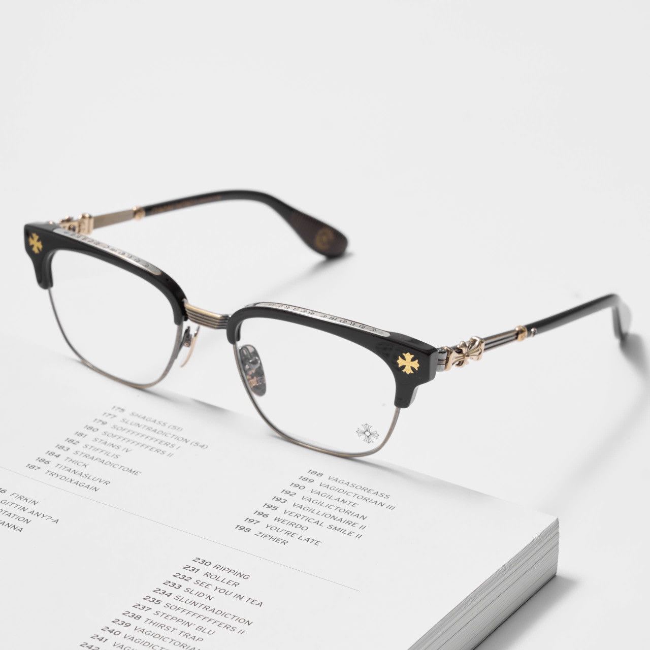Chrome Hearts CHROME HEARTS BONENNOISSEUR II CLASSIC BROWN - ANTIQUE GOLD GLASSES Size ONE SIZE - 2 Thumbnail