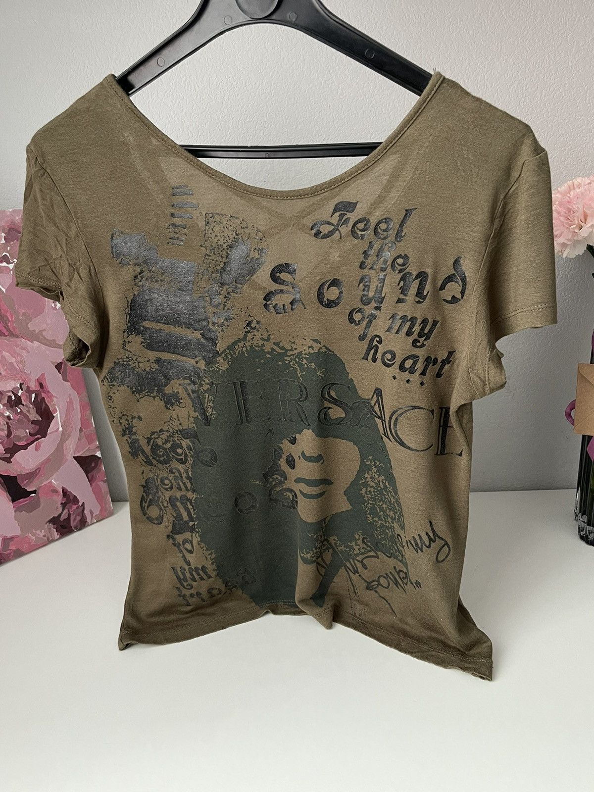 Versace × Vintage Versace 1996 “Feel The Sound Of My Heart” Tank Top Archive Size M / US 6-8 / IT 42-44 - 2 Thumbnail