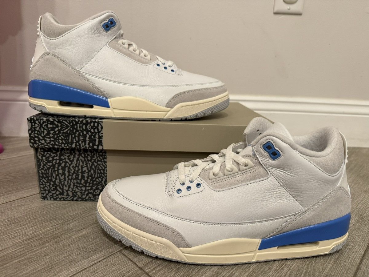 Jordan Brand Jordan 3 Retro Lucky Shorts White Hydrogen Blue Legend Sz 12 Size US 12 / EU 45 - 1 Thumbnail