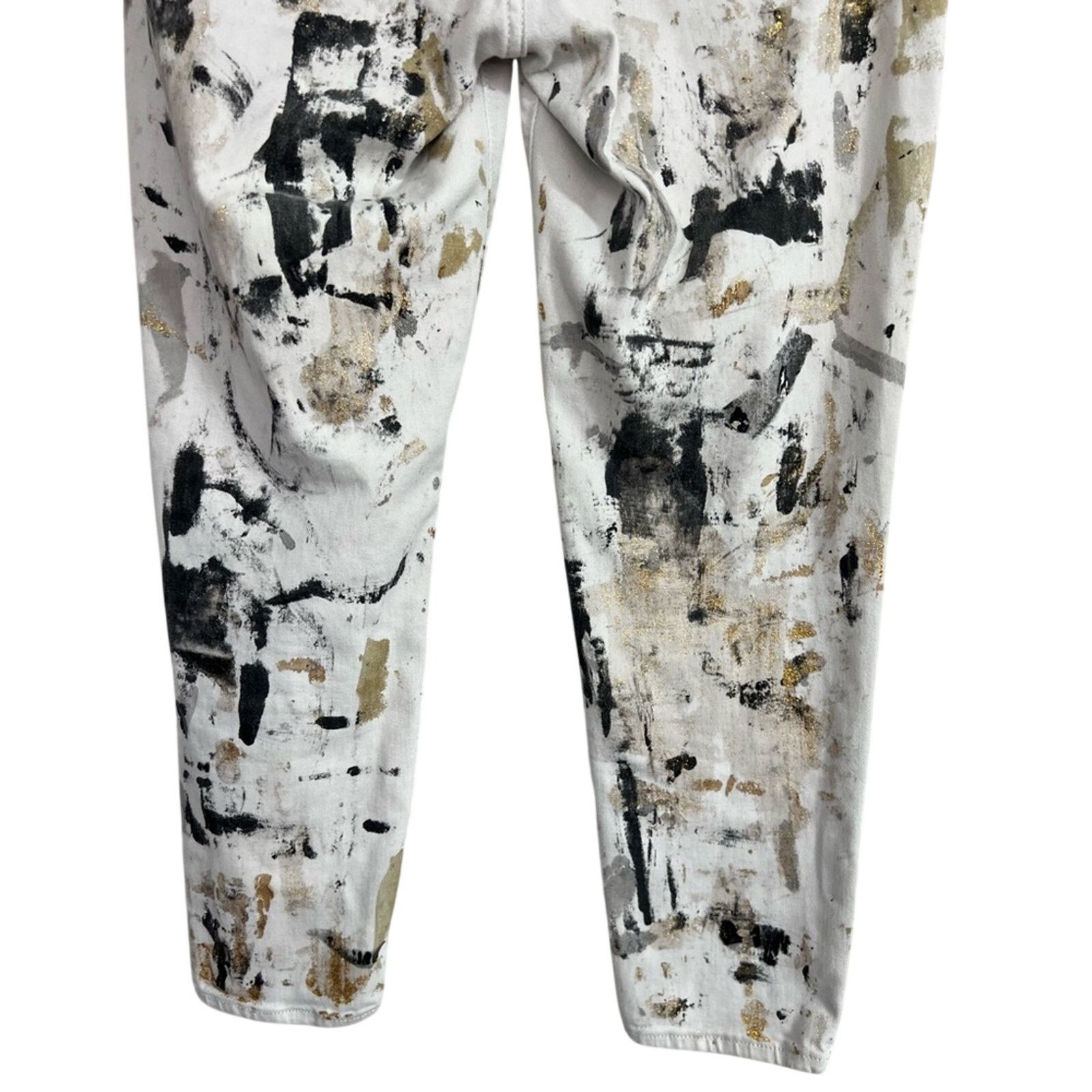 Gap Men’s Gap White Denim Jeans abstract paint splatter 31x26 Size US 31 - 5 Thumbnail