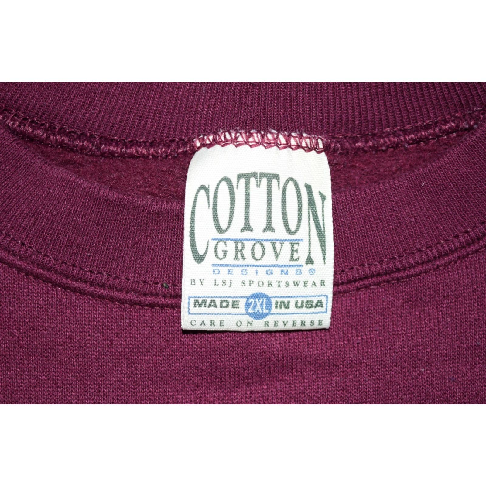 Vintage VINTAGE Cotton Grove USA Made Sweatshirt Crewneck 2XL Burgundy 90s Graphic Print Mens Size US XXL / EU 58 / 5 - 6 Thumbnail