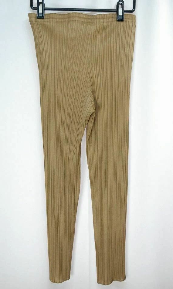 Issey Miyake issey miyake size:2 Khaki straight-leg pants Size US 26 / EU 42 - 2 Thumbnail