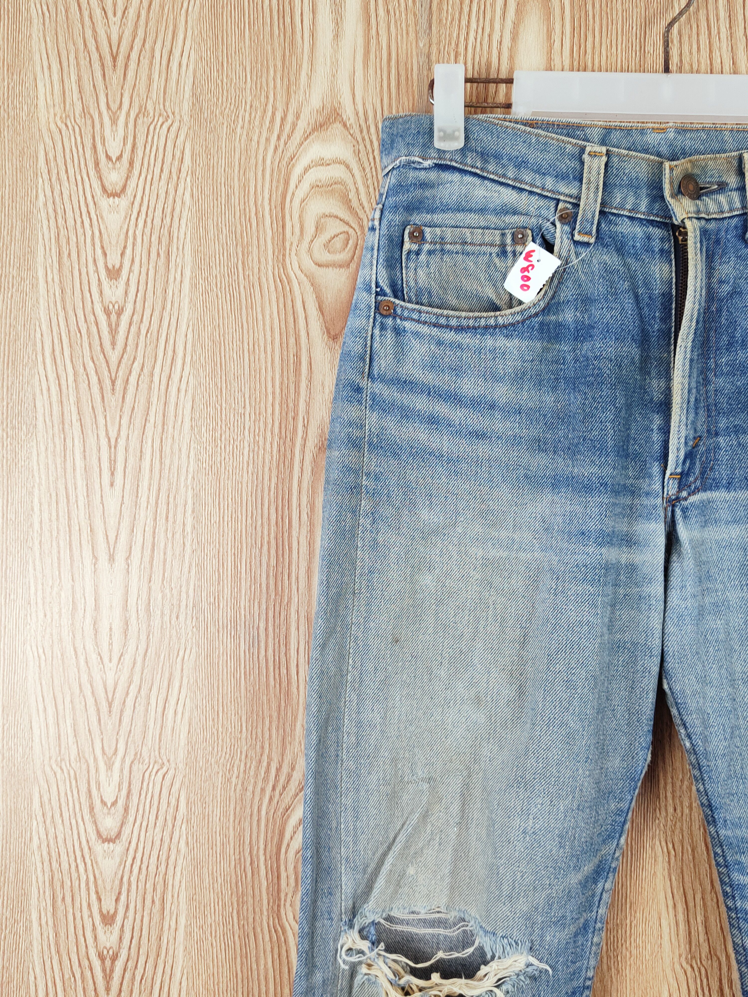 Levi's 505 Levi's Blue Distressed Ripped denim Jeans #W800 Size US 29 - 3 Thumbnail