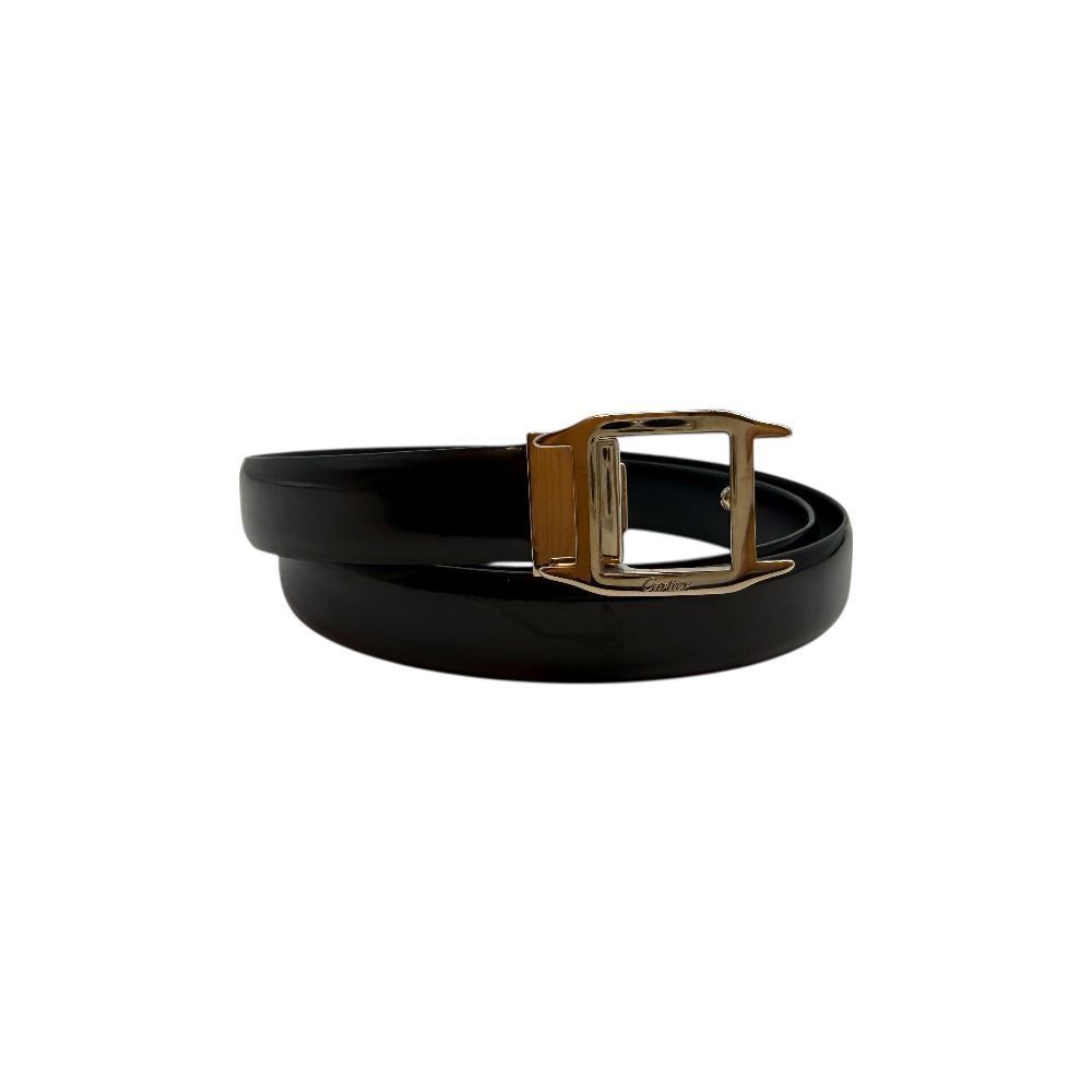 Cartier Cartier Tank Reversible Narrow Belt Black Brown Gold  display picture 3