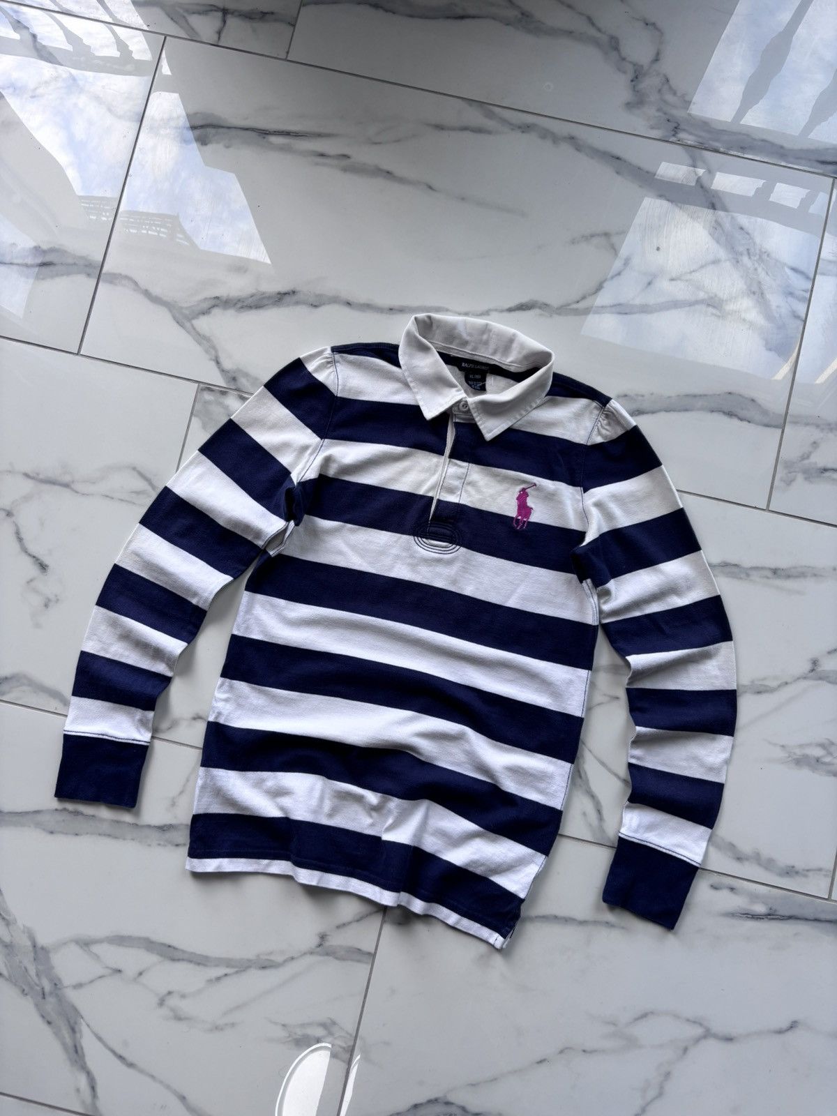 Rugby Ralph Lauren Vintage Polo Ralph Lauren Striped Rugby Sweatshirt Polo 00’s Size M / US 6-8 / IT 42-44 - 1 Thumbnail