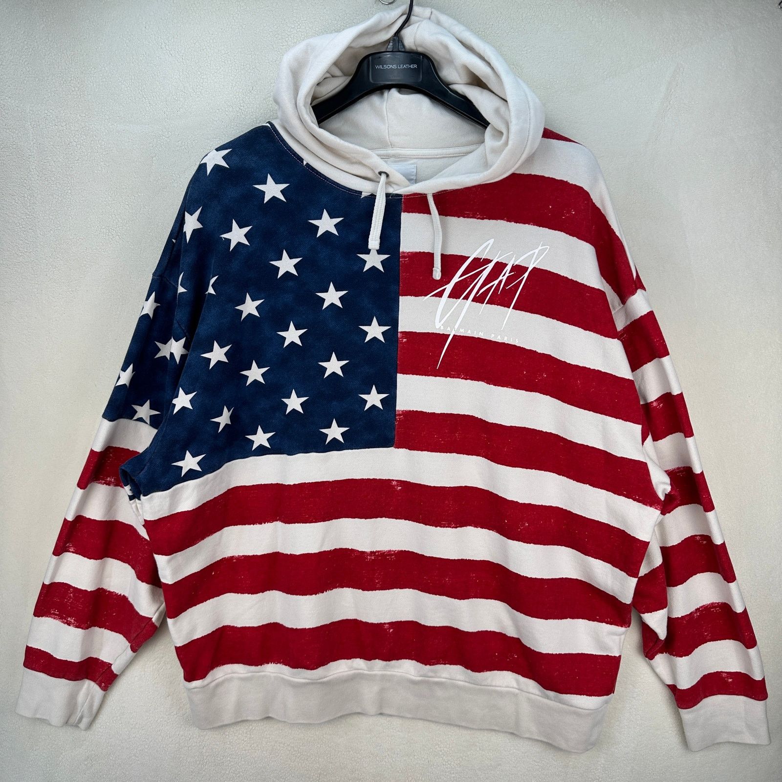 Gap GAP x BALMAIN American Flag Hoodie Terry Cloth Size XL Size US XL / EU 56 / 4 - 1 Thumbnail