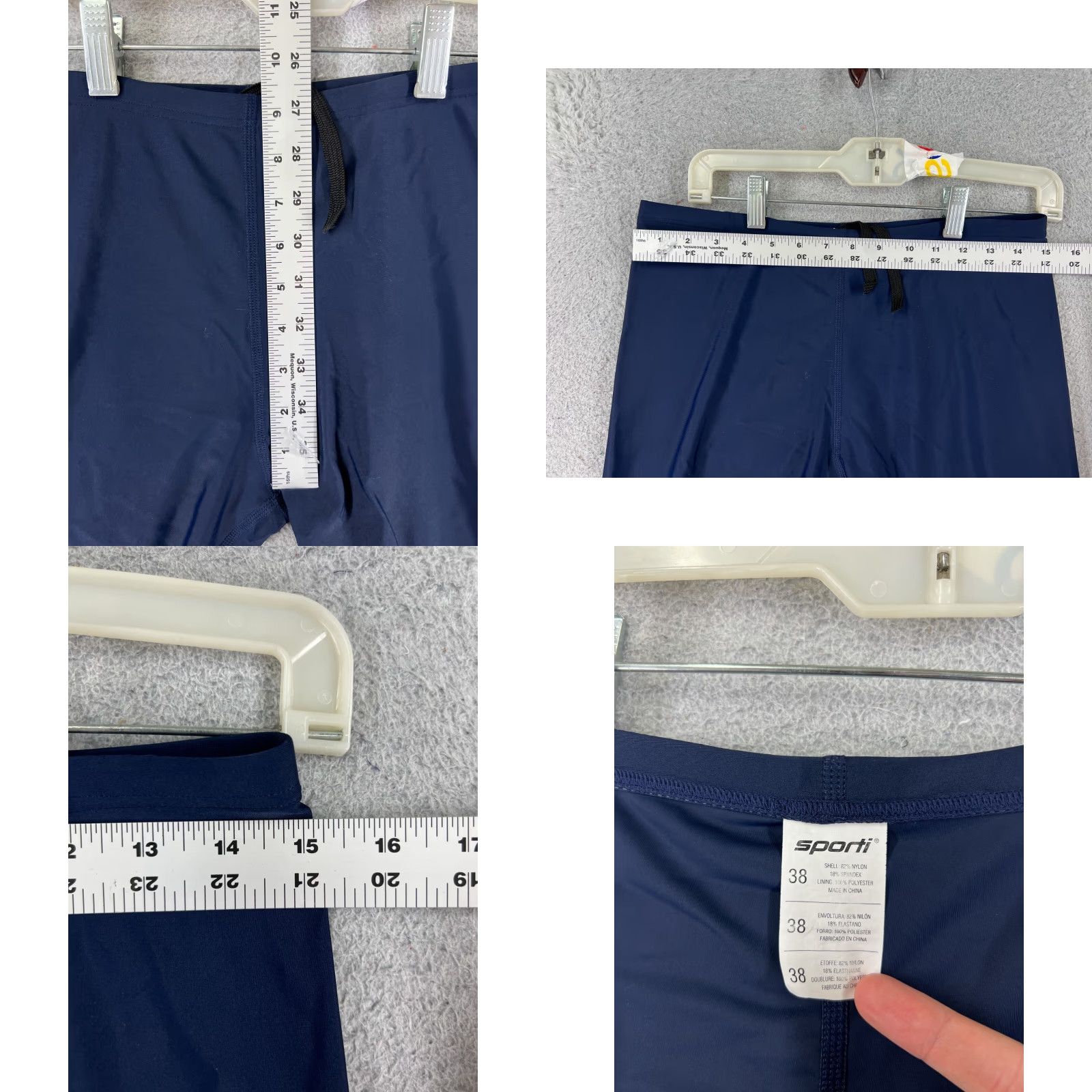 Vintage Sporti Shorts Jammer Adult 38 Blue Nylon Spandex Blend Compression Bottom Men Sporti Size US 38 / EU 54 - 8 Thumbnail