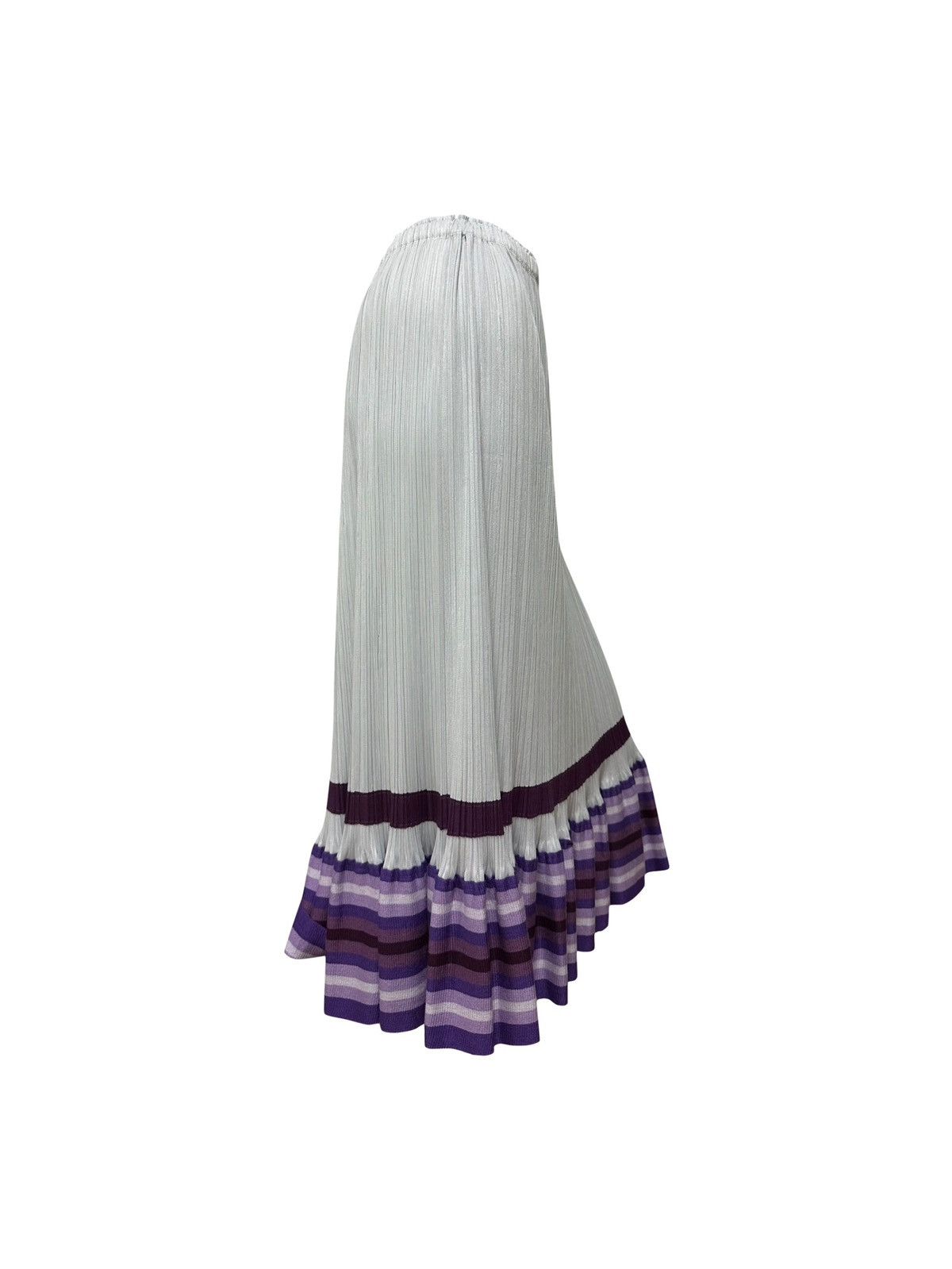 Pleats Please Issey Miyake PLEATS PLEASE ISSEY MIYAKE Striped Knit Trim Midi Skirt Size 27" / US 4 / IT 40 - 3 Thumbnail