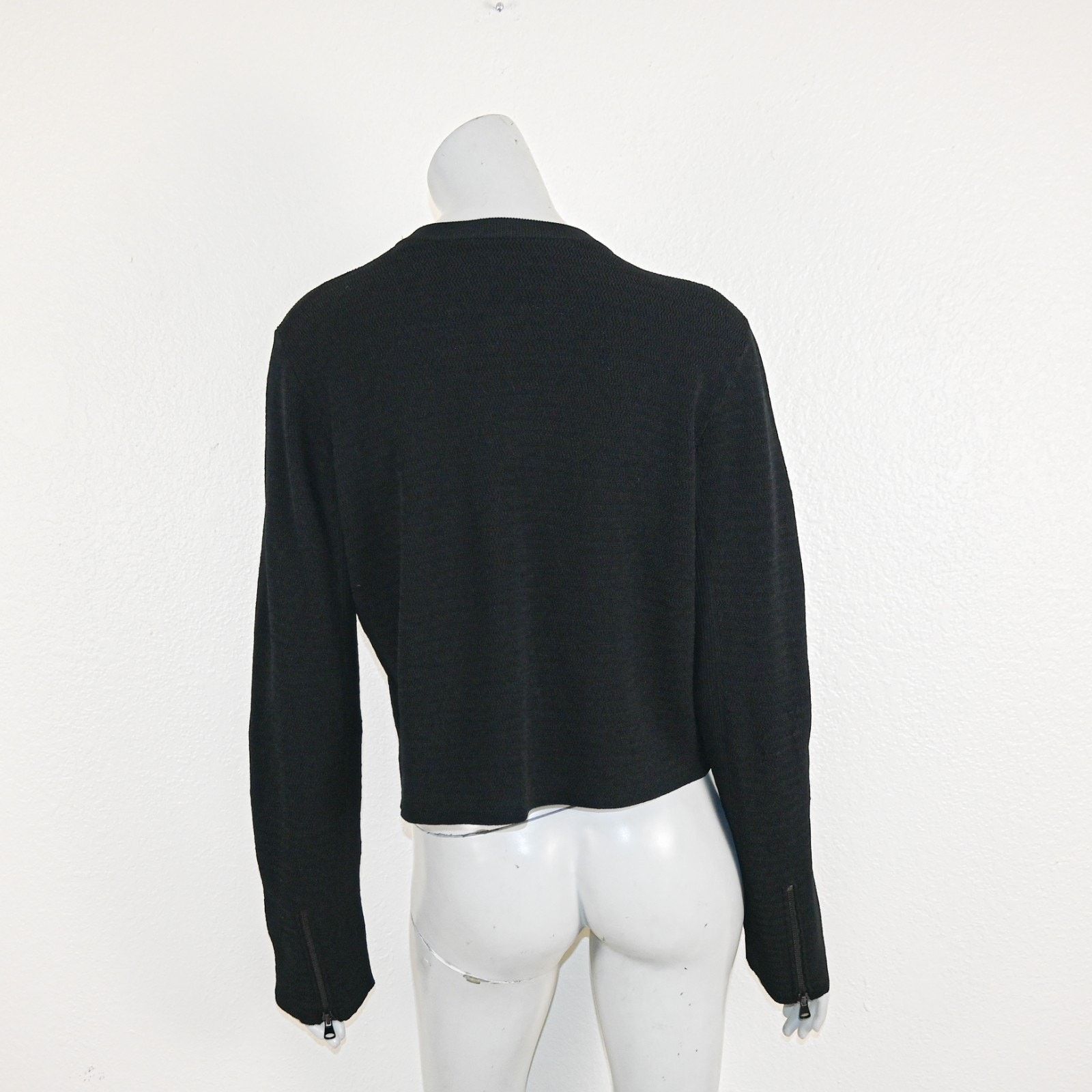 St. John ST. JOHN Collection $895 Black Zip Front Knit Jacket Large Size L / US 10 / IT 46 - 6 Thumbnail