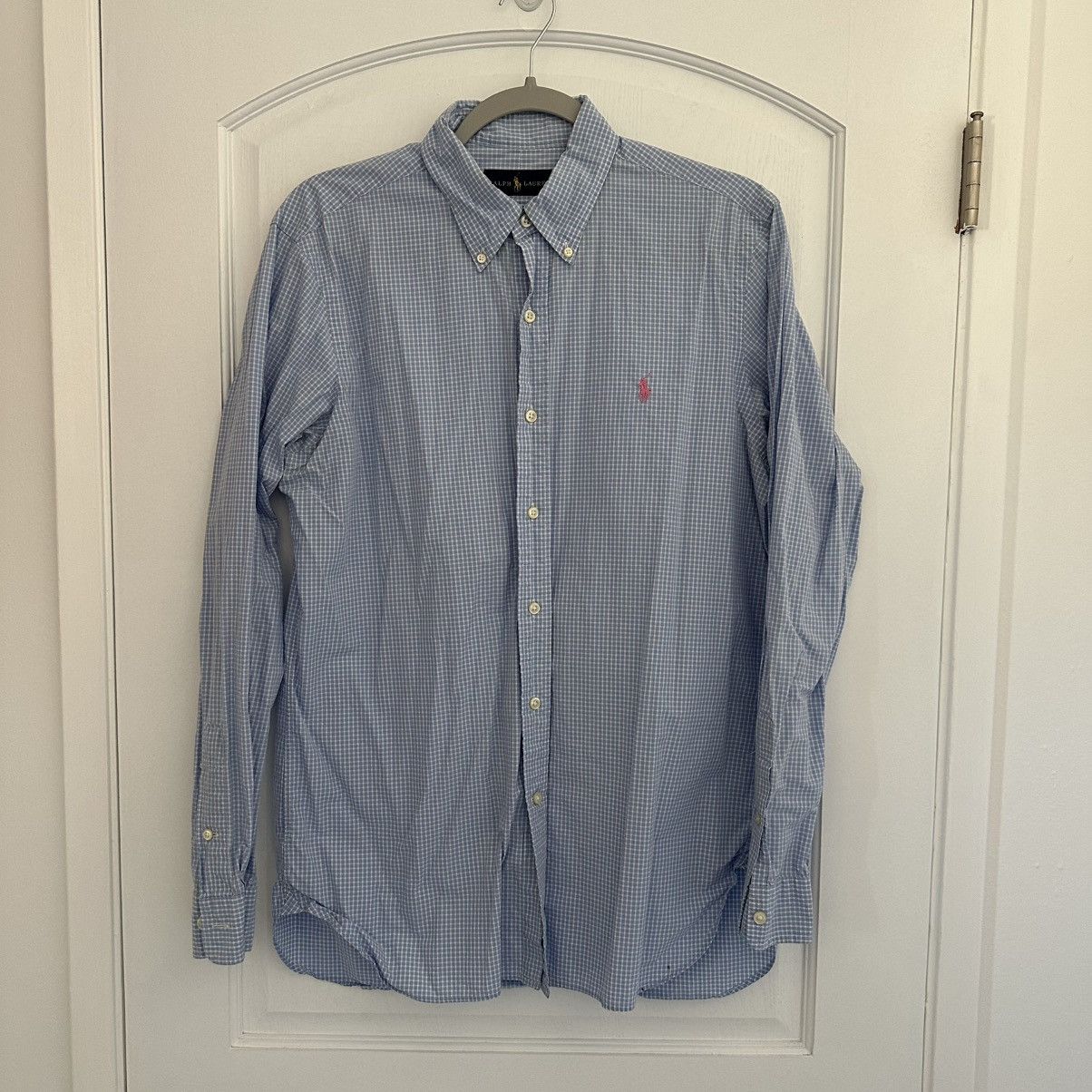 Polo Ralph Lauren Polo Ralph Lauren Blue Gingham Oxford Buttondown Shirt Size US M / EU 48-50 / 2 - 1 Thumbnail