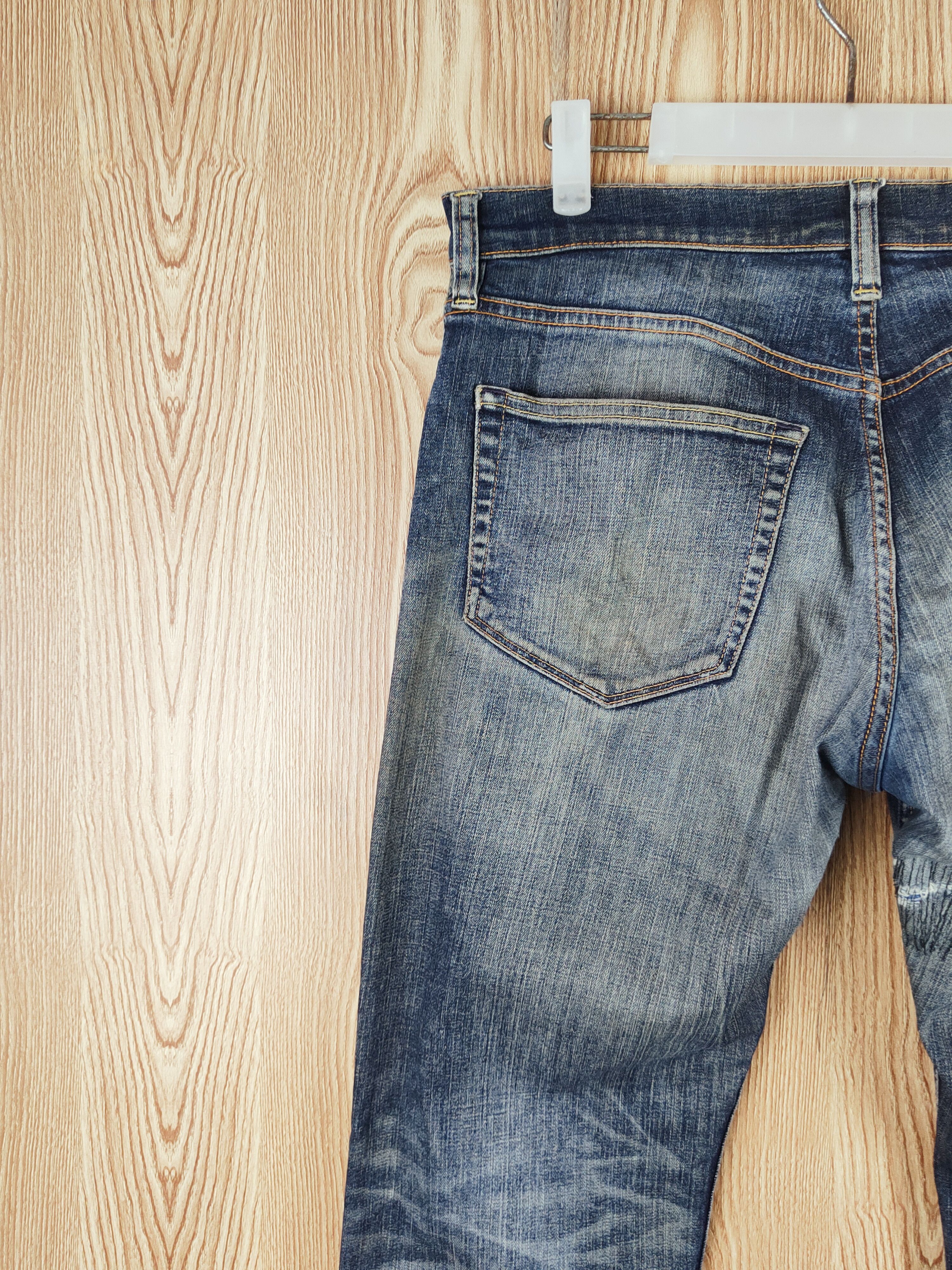 Japanese Brand Japanese Brand Dark Blue Faded Ripped Jeans #S2735 Size US 32 / EU 48 - 9 Thumbnail