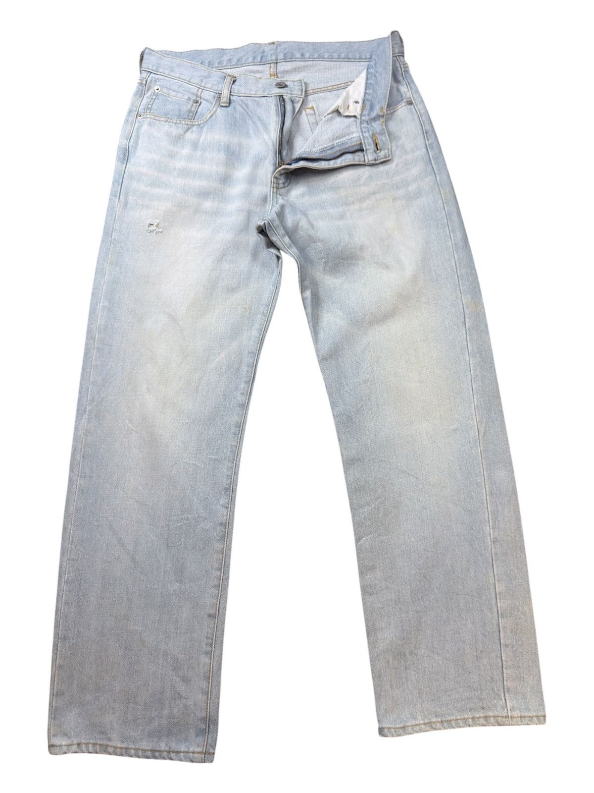 Undercover × Uniqlo Archives Japanese Light Faded Wash Denim Uniqlo Wideleg Size US 33 - 1 Thumbnail