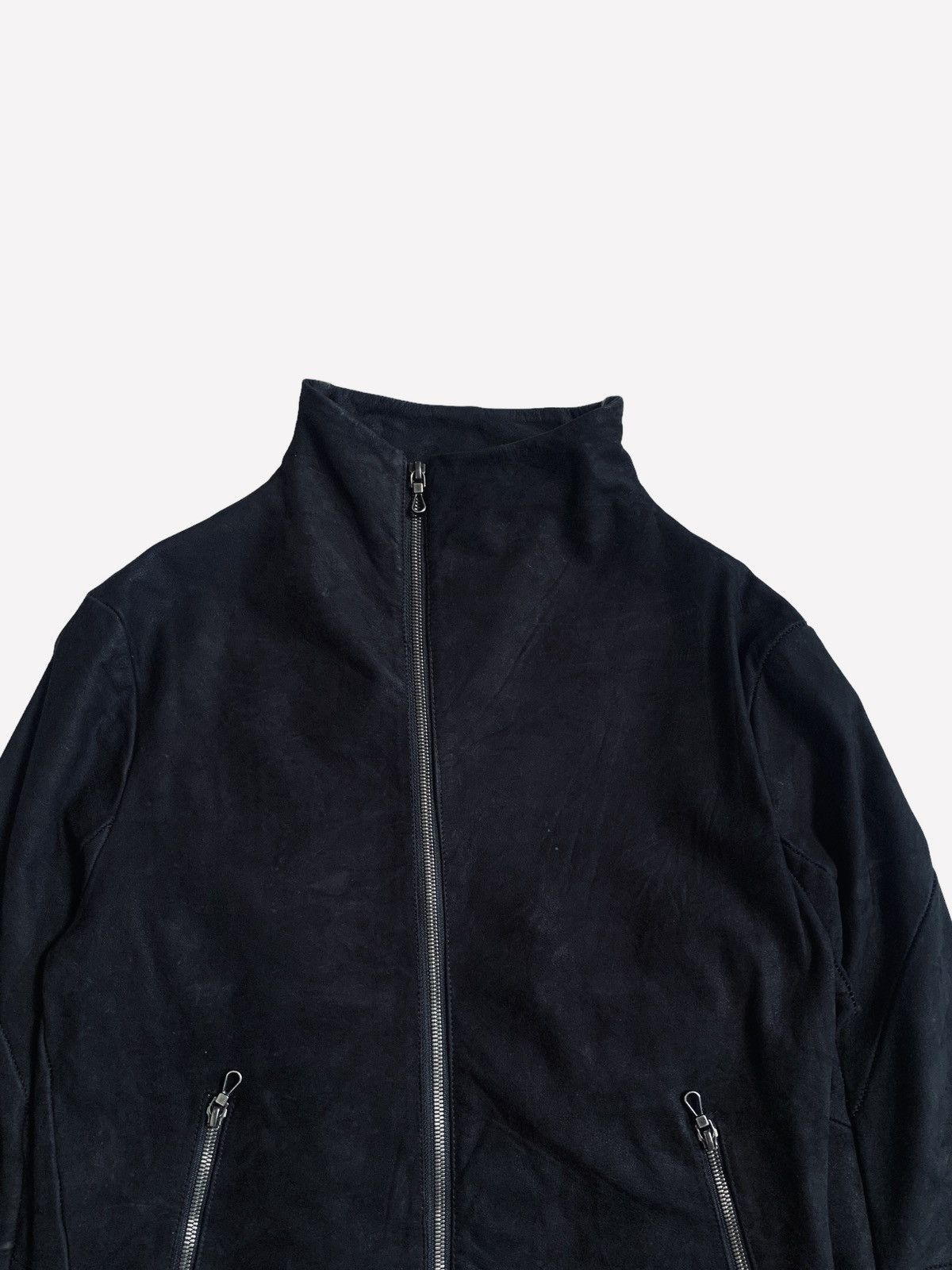 Gene Par Yukio Mishiba 2000s Yukio Mishiba - Asymetrical Suede Leather Jacket Size US M / EU 48-50 / 2 - 7 Thumbnail
