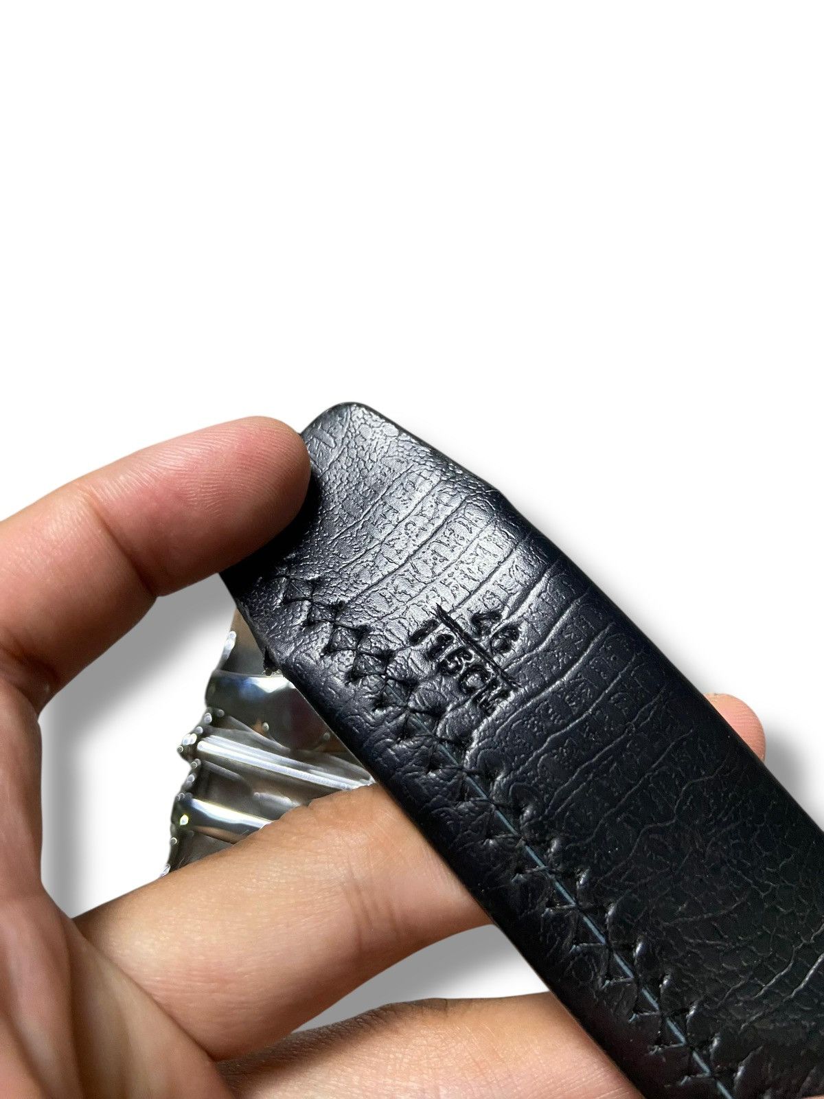 Burberry 🔥 BURBERRY BLACK LEATHER BELT 🔥 (142) Size 42 - 4 Thumbnail