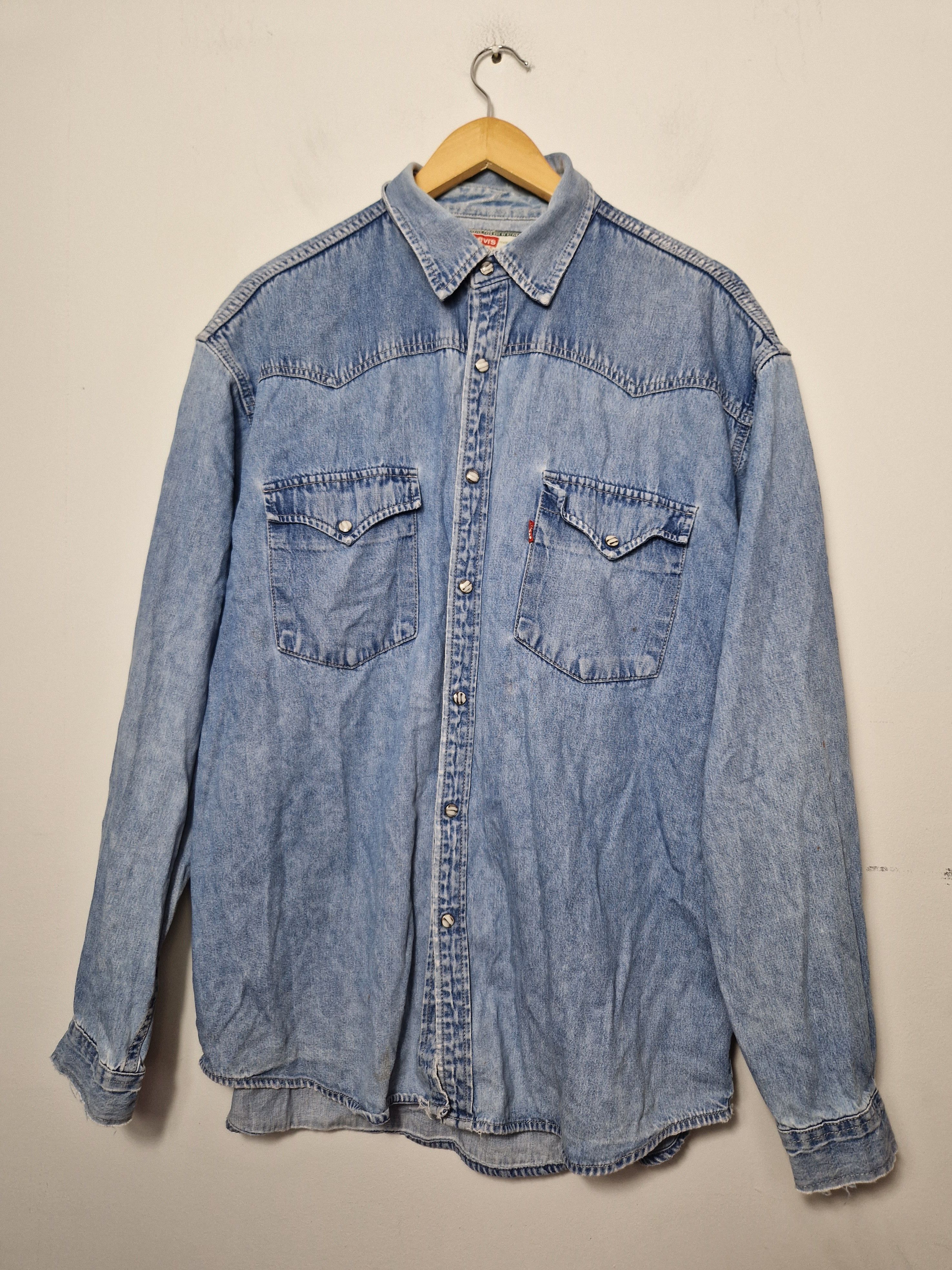 Levi's × Levi's Vintage Clothing × Vintage Levis Levi's vintage 90s denim shirt distressed Size US XL / EU 56 / 4 - 1 Thumbnail