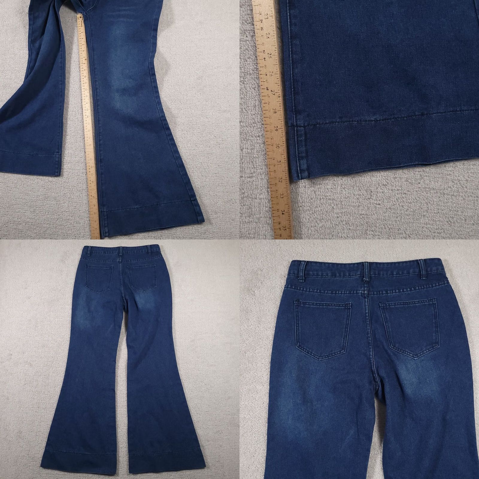 Vintage Misslook Jeans Women's Medium 32x32 High Rise Denim Flare Retro Festival Bohemian 90s Flared Jeans Mens? Size 32" / US 10 / IT 46 - 8 Thumbnail