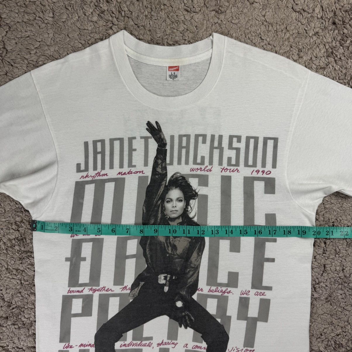 Band Tees Vintage 90s Janet Jackson Rhythm Nation Concert Tour T-shirt Size US L / EU 52-54 / 3 - 14 Thumbnail