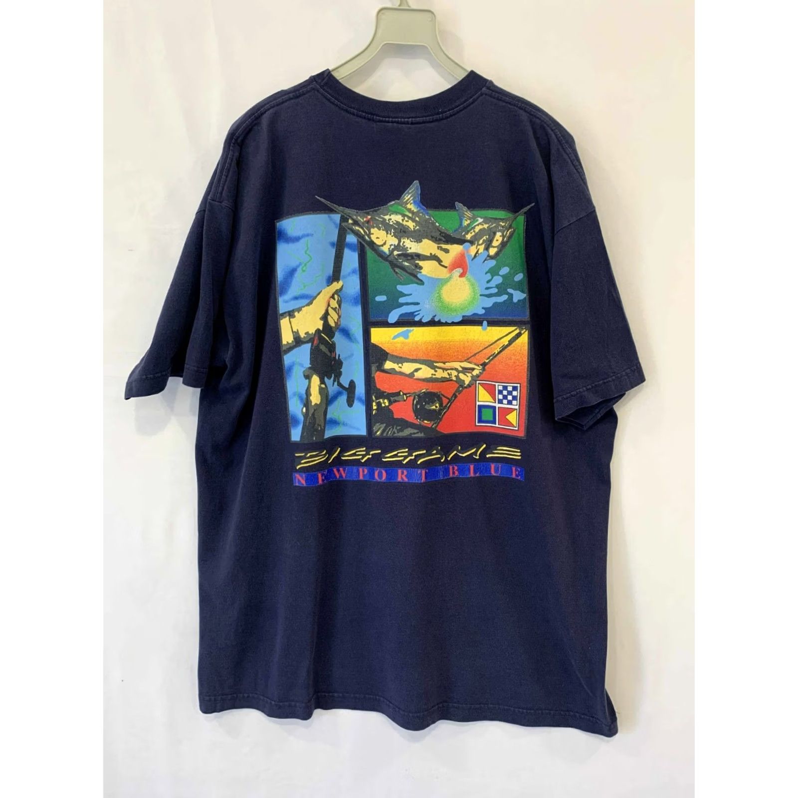 Vintage VINTAGE Newport Blue XXL Graphic T-Shirt Navy Made in USA Logo Short Sleeve Mens Size US XXL / EU 58 / 5 - 2 Thumbnail