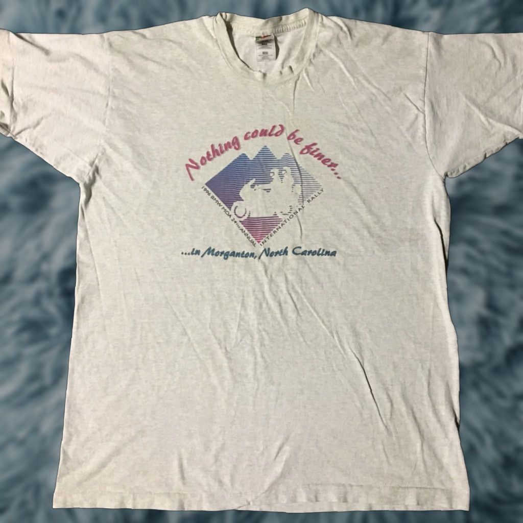 Fruit Of The Loom VINTAGE BMW MOA Motorcycle Rally Shirt Men 2XL Gray 90s Grunge Surf Skate USA Harley Sturgis Size US XXL / EU 58 / 5 - 1 Thumbnail