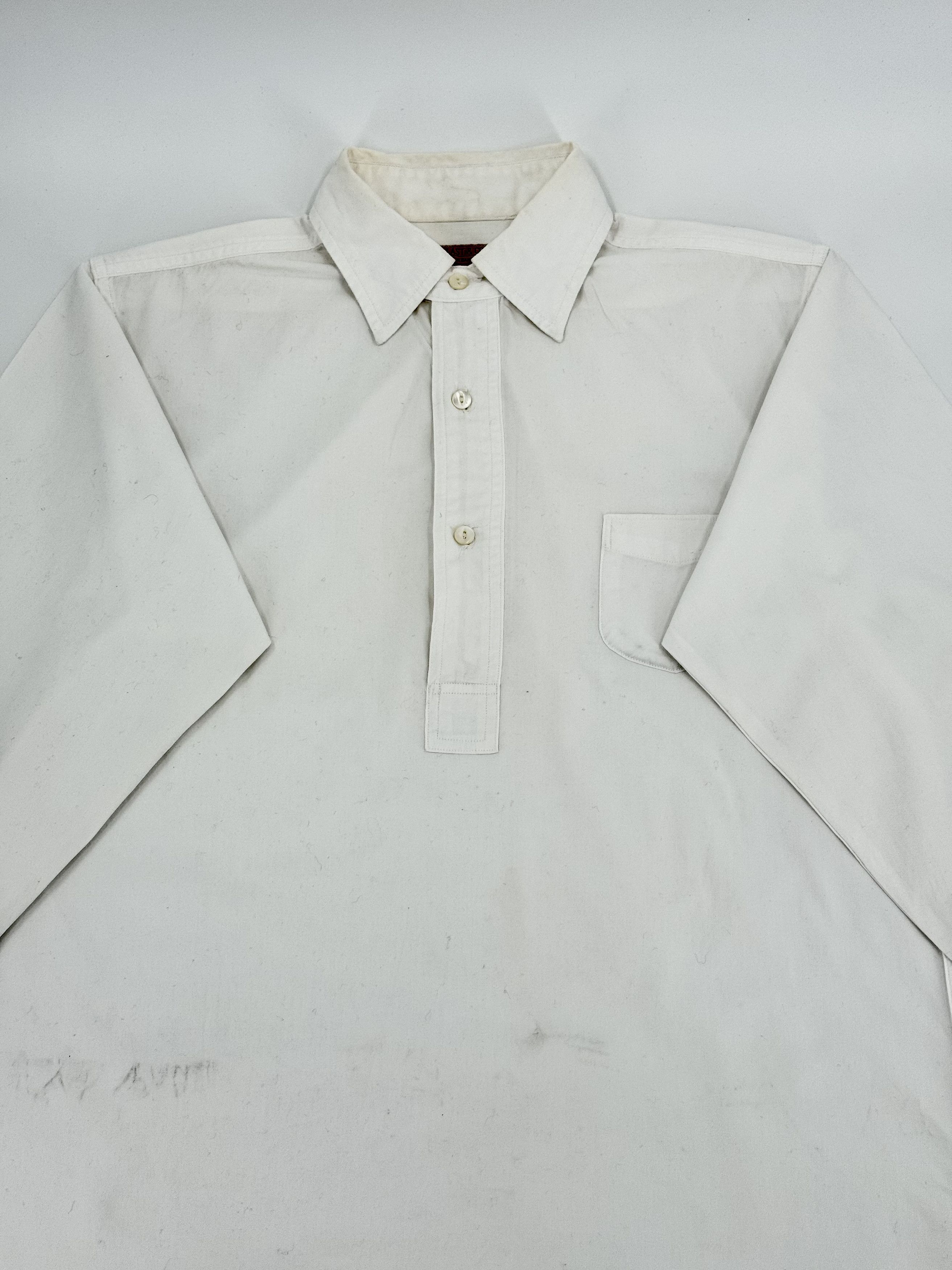 At Last & Co At Last & Co. Timeworn Clothing White Pullover Shirt 14.5 Size US S / EU 44-46 / 1 - 2 Thumbnail