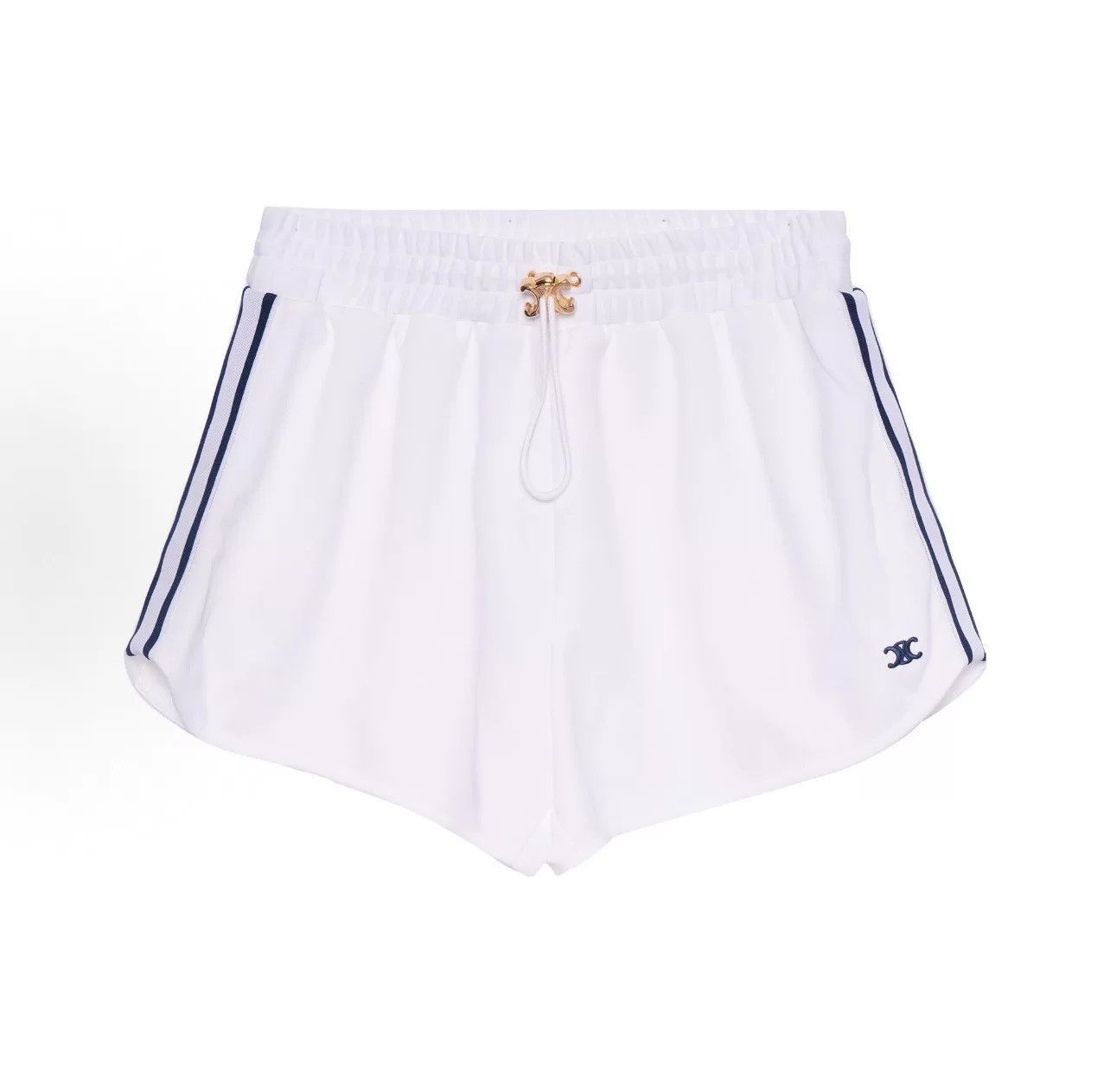 Celine Celine Gold Buckle Stripe Logo Shorts Size 30" / US 8 / IT 44 - 1 Thumbnail