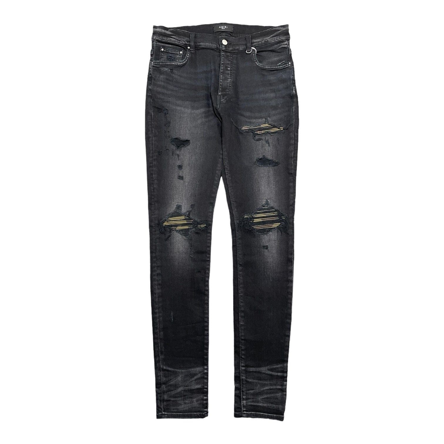Amiri Amiri MX1 Camo Leather Patch Jeans Aged Black Size US 36 / EU 52 - 1 Thumbnail