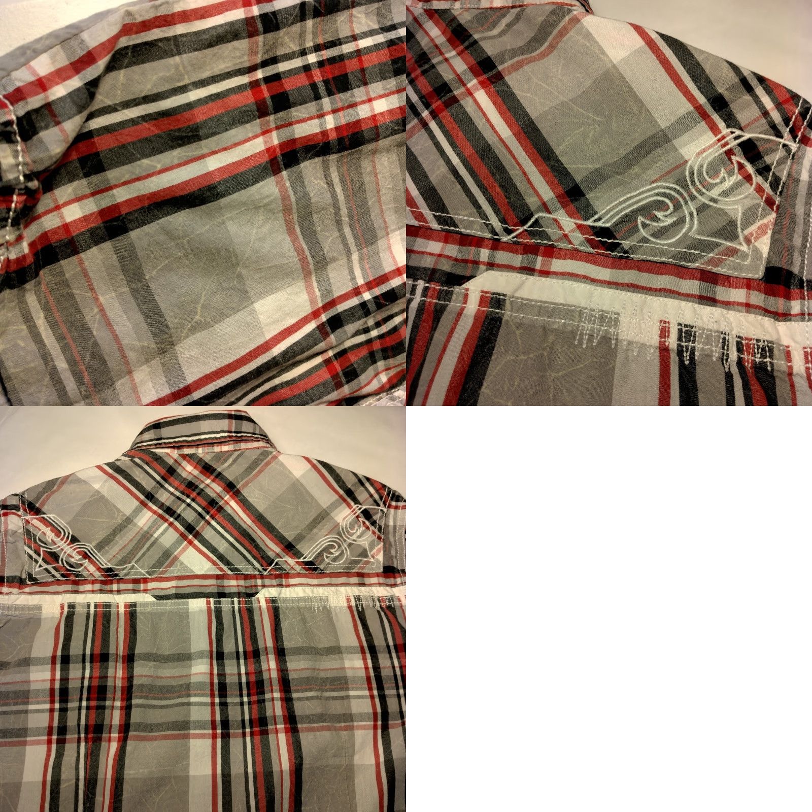 Affliction Affliction Shirt Black Premium Plaid Button Embroidered Medium Gray Red Black Size US M / EU 48-50 / 2 - 11 Thumbnail