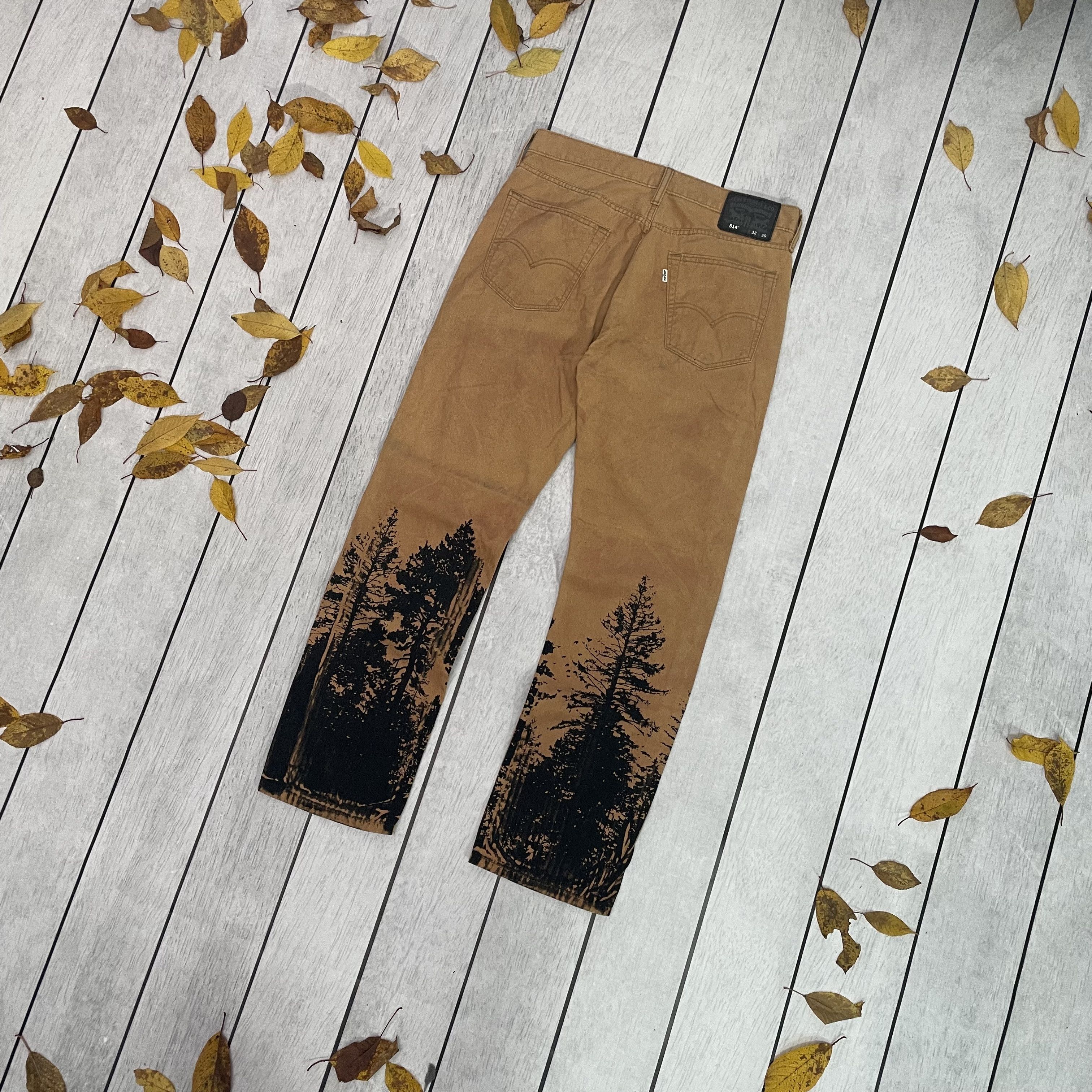 Levi's Custom Levi's art 1of1 forest tree nature flora opium y2k Size US 34 / EU 50 - 16 Thumbnail