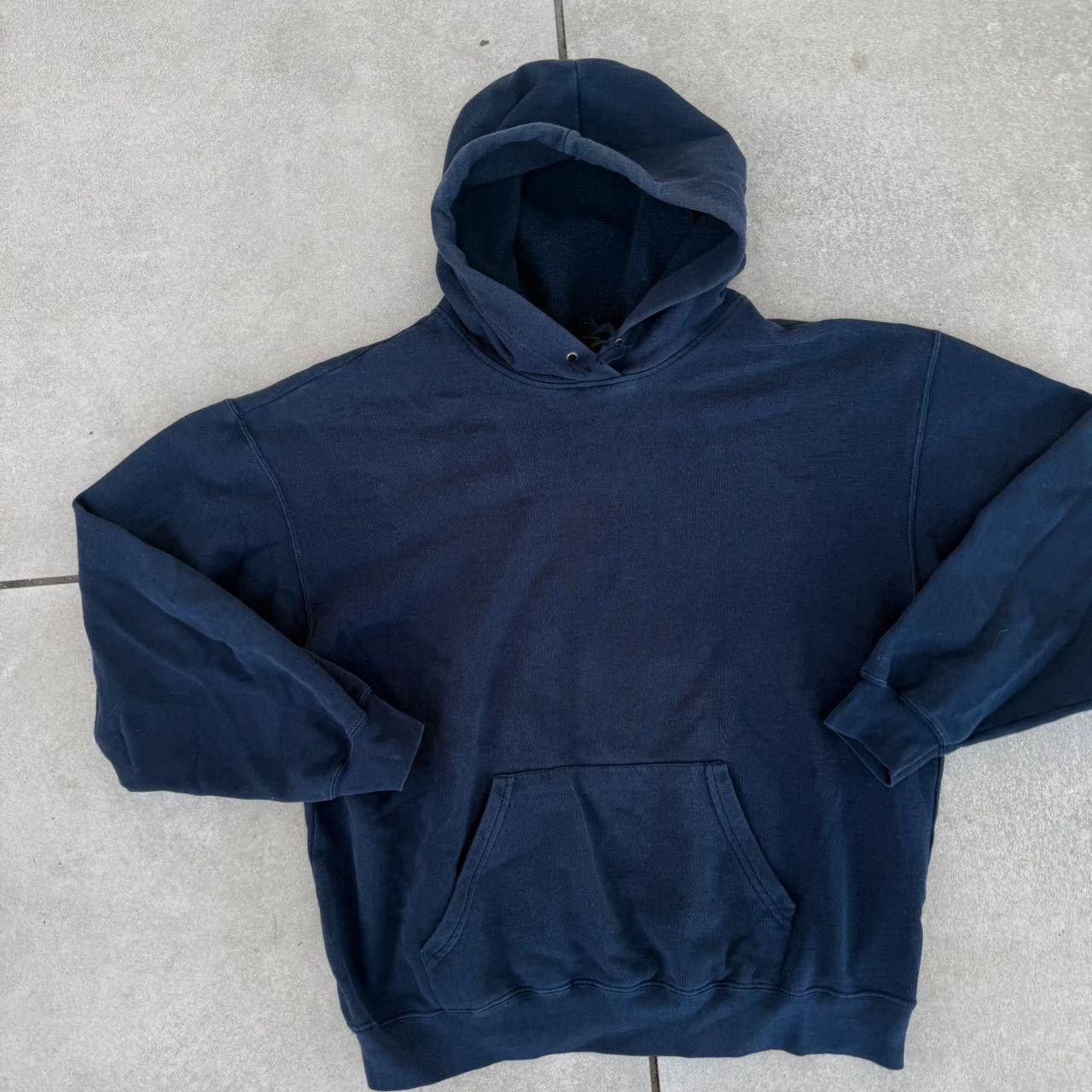 Vintage Fruit of the loom fotl blank hoodie navy vintage 90s Size US L / EU 52-54 / 3 - 3 Thumbnail