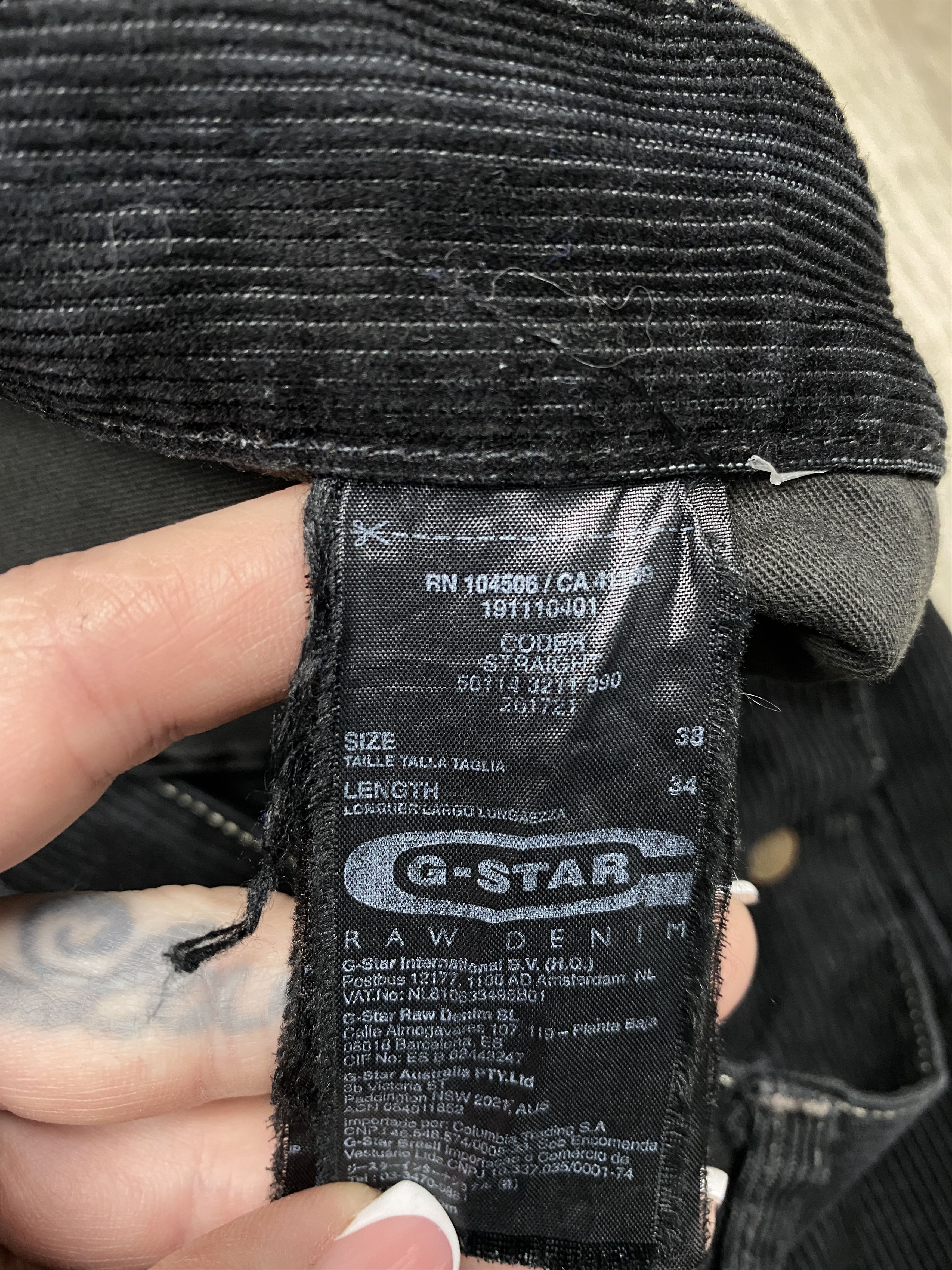 G-Star G Star Raw Vintage Mens Coder Straight Denim Pants Jeans Size US 38 / EU 54 - 6 Thumbnail