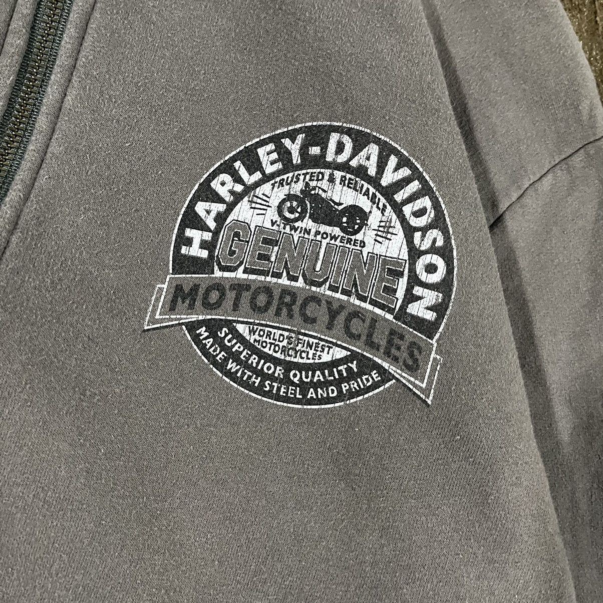 Harley Davidson × Vintage Vintage Harley Davidson Full Zip-Up Biker Grunge Sweatshirt Size US L / EU 52-54 / 3 - 4 Thumbnail