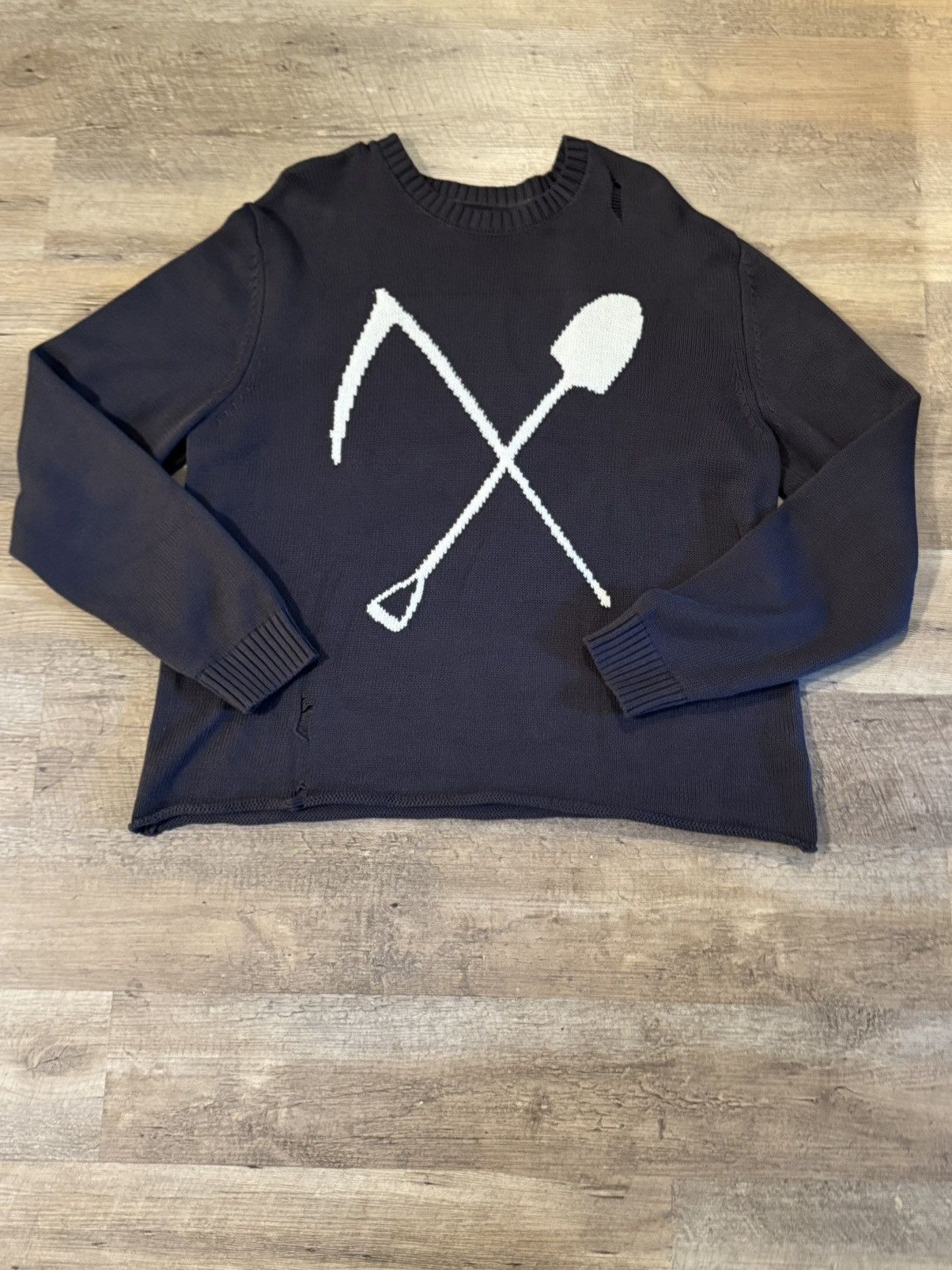 Japanese Brand × Vintage Ditch “Scythe & Shovel” knitted sweater Size US L / EU 52-54 / 3 - 1 Thumbnail