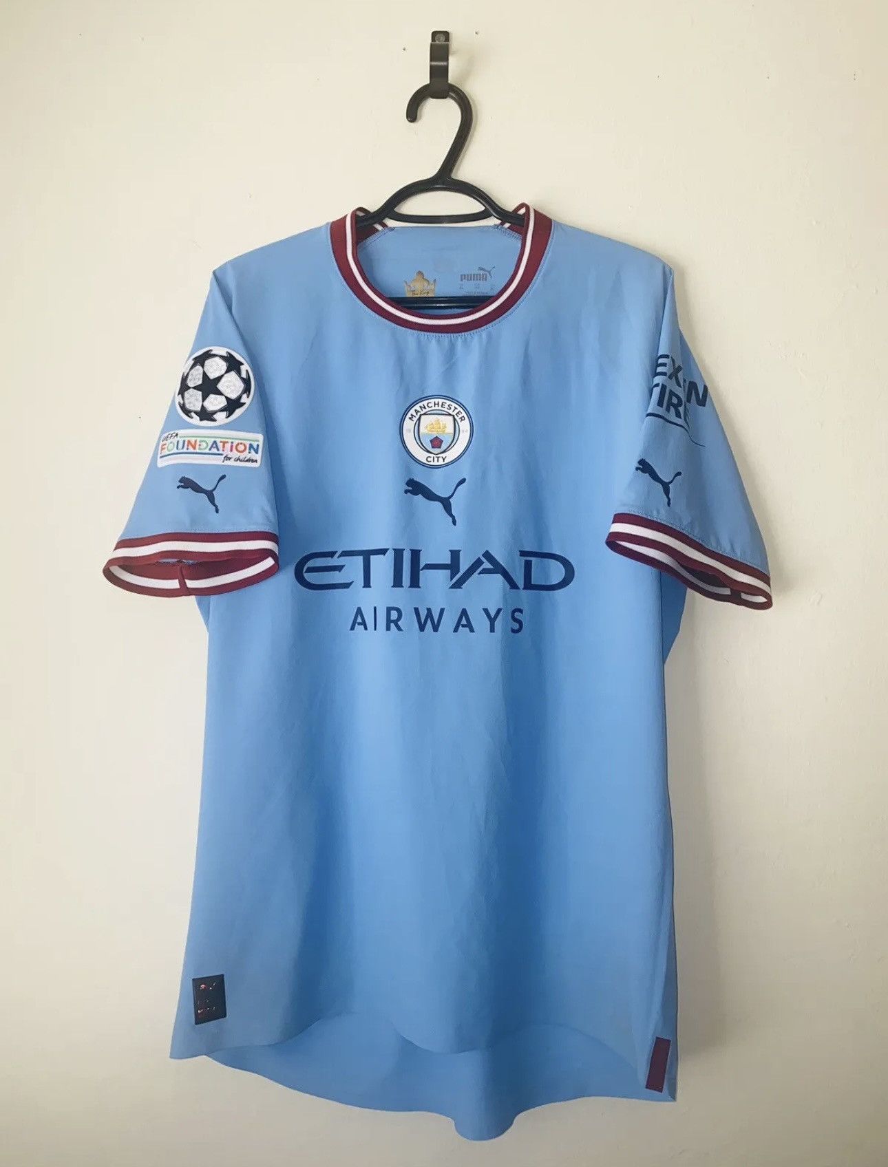 Image of Puma Manchester City 22/23 Home Authentic Jersey Size XL in Blue, Men's