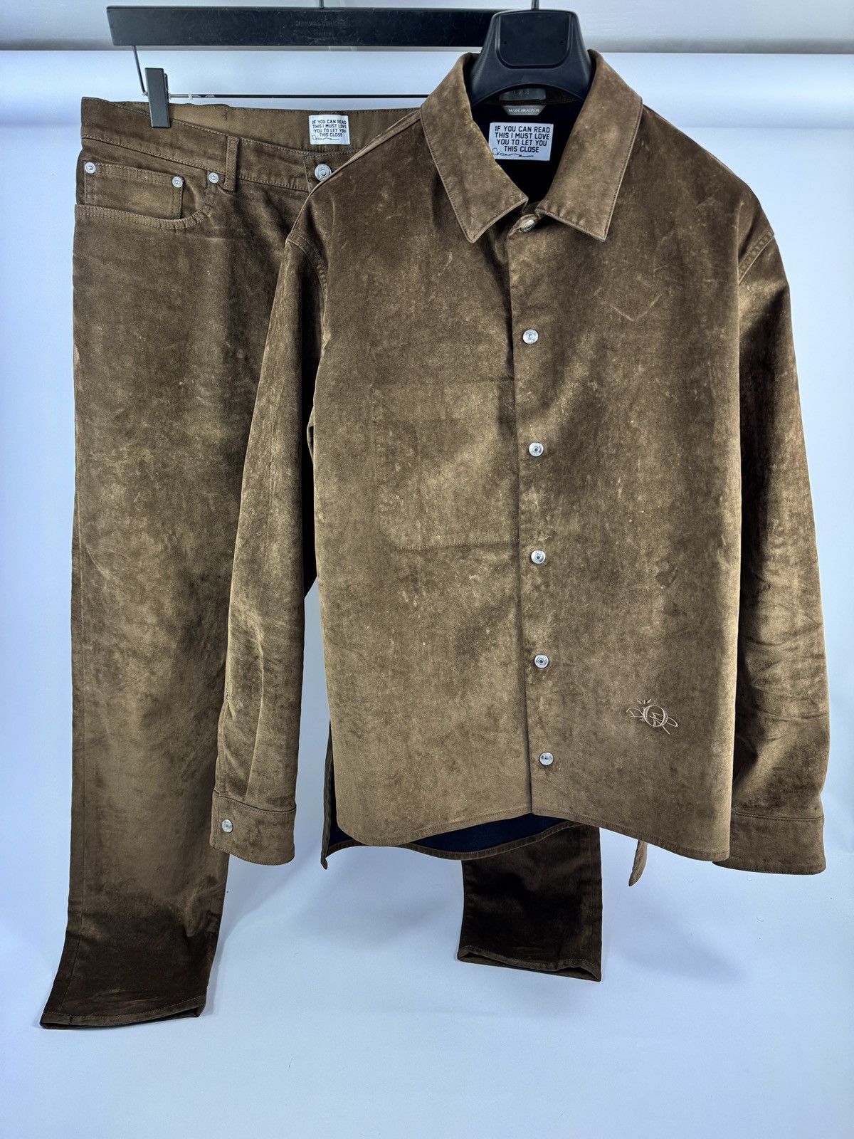 Dior × Travis Scott DIOR CACTUS JACK BROWN VELVET TWO PIECE SET Size US L / EU 52-54 / 3 - 1 Thumbnail