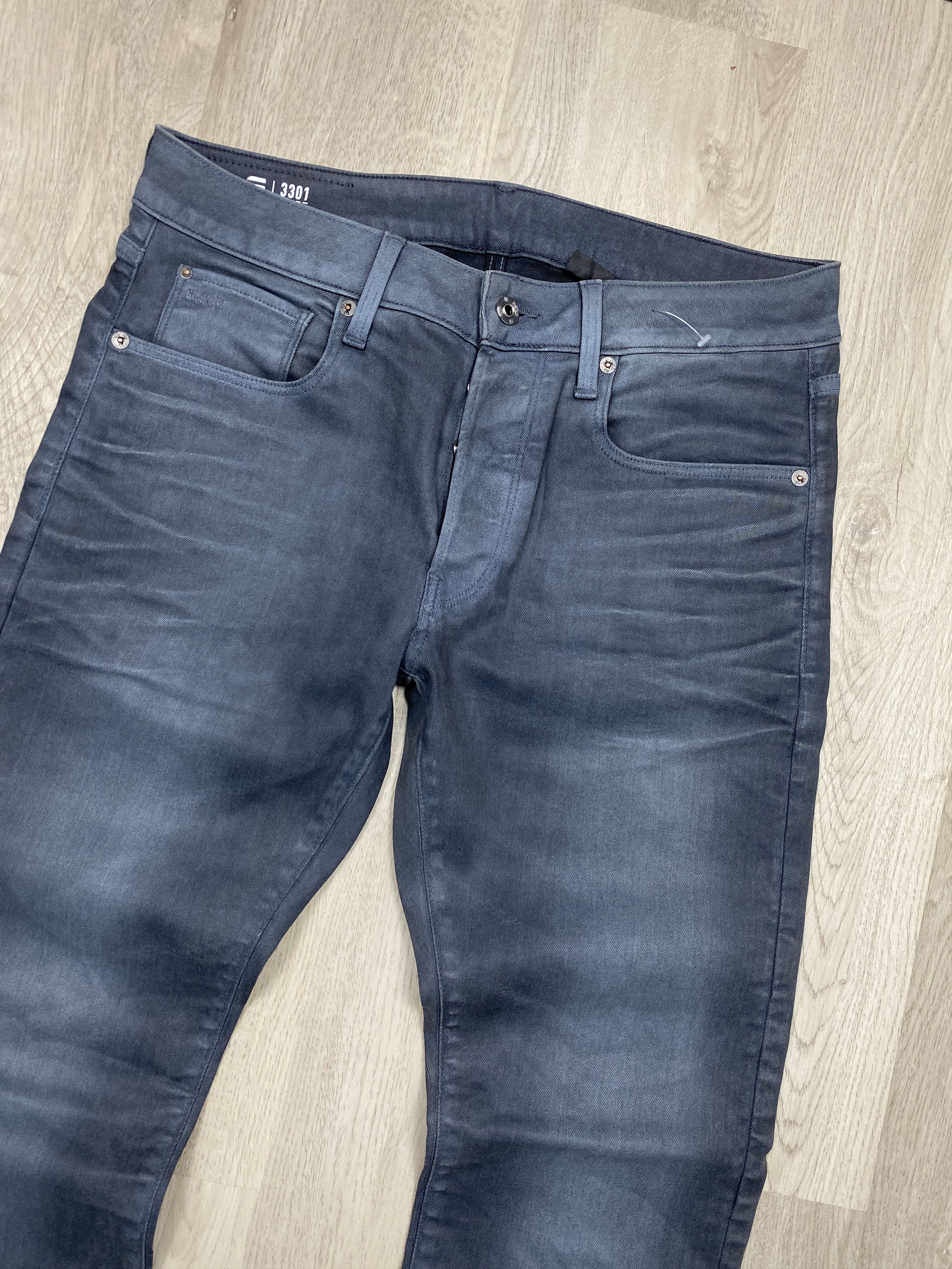 G-Star G Star Raw 3301 Slim Vintage Mens Denim Pants Jeans Size US 32 / EU 48 - 6 Thumbnail