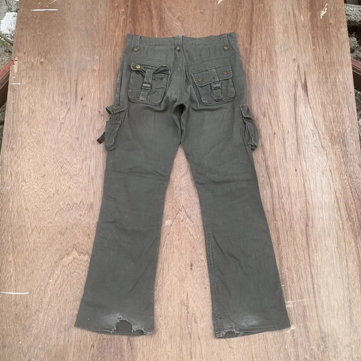 Japanese Brand RARE ‼️DOUBLE KNEE TROUSERS SEMATIC DESIGN CARGO FADED PANTS Size US 31 - 8 Thumbnail