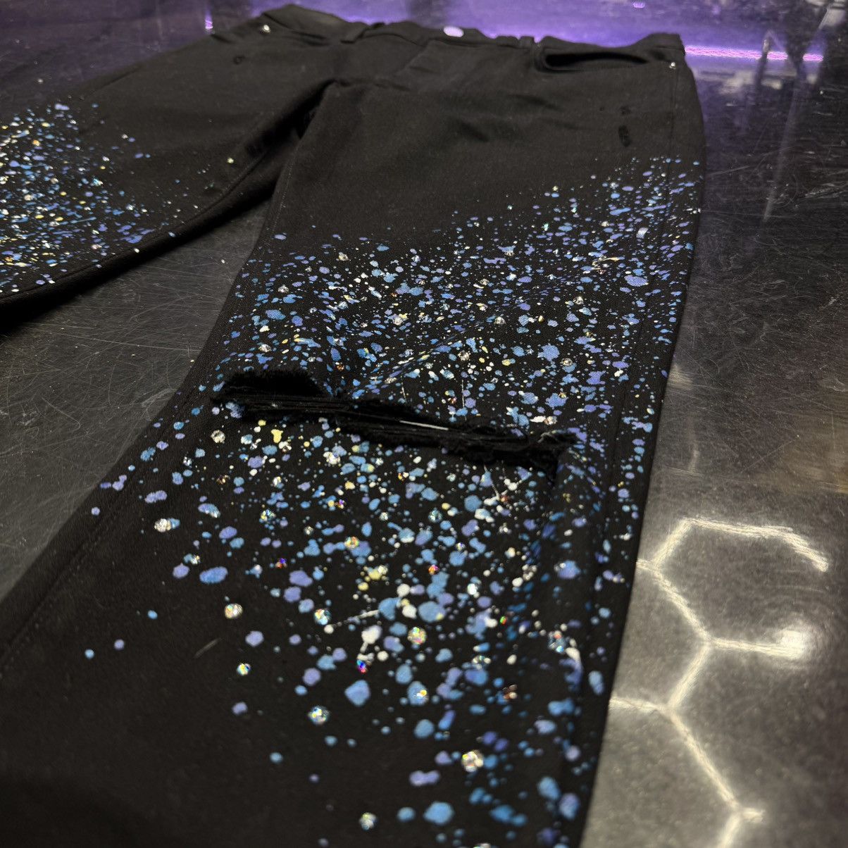 Amiri Amiri Blue Crystal Painter Jeans Black Size US 34 / EU 50 - 3 Thumbnail