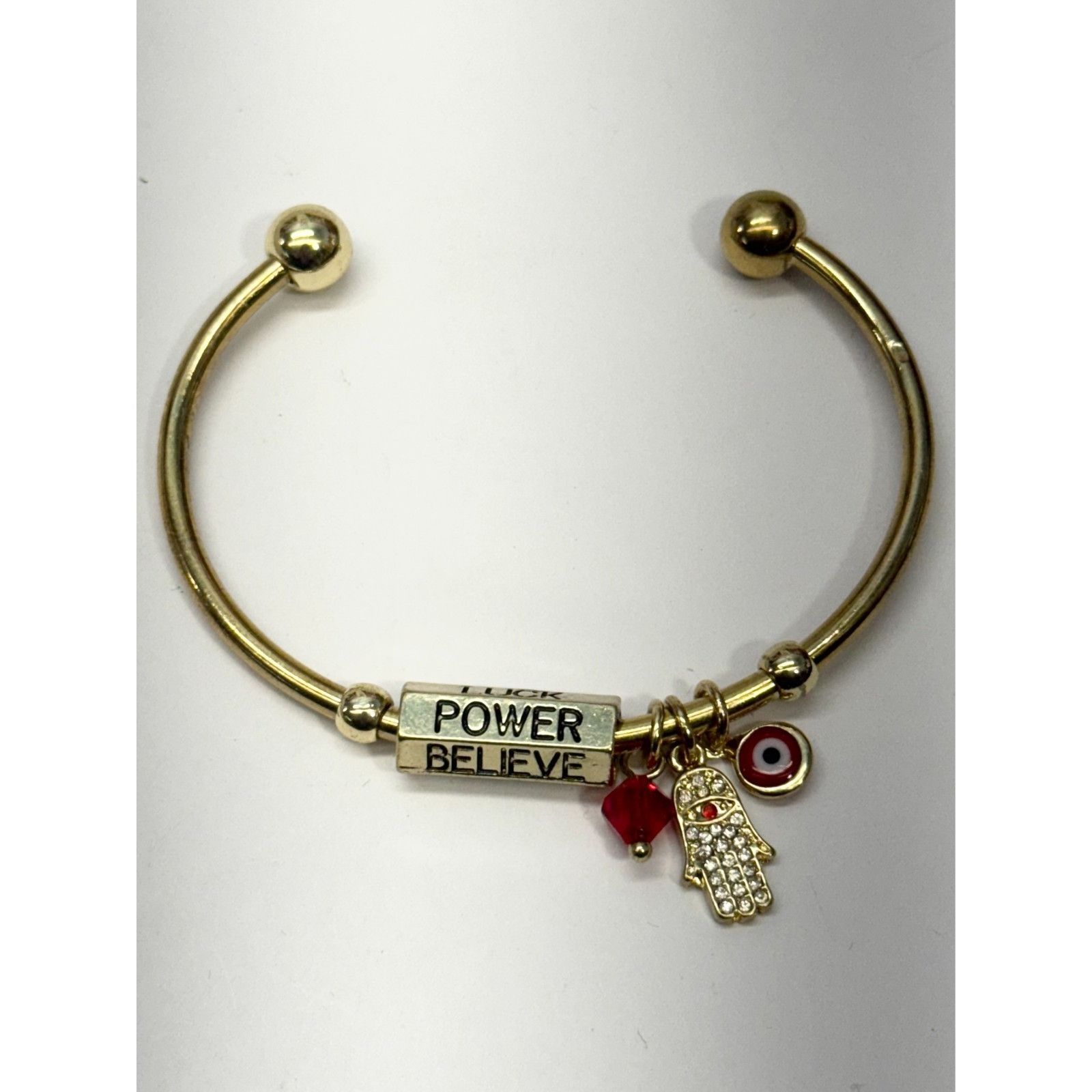 Other Hamsa evil eye power luck believe gold cuff bracelet Size ONE SIZE - 2 Thumbnail