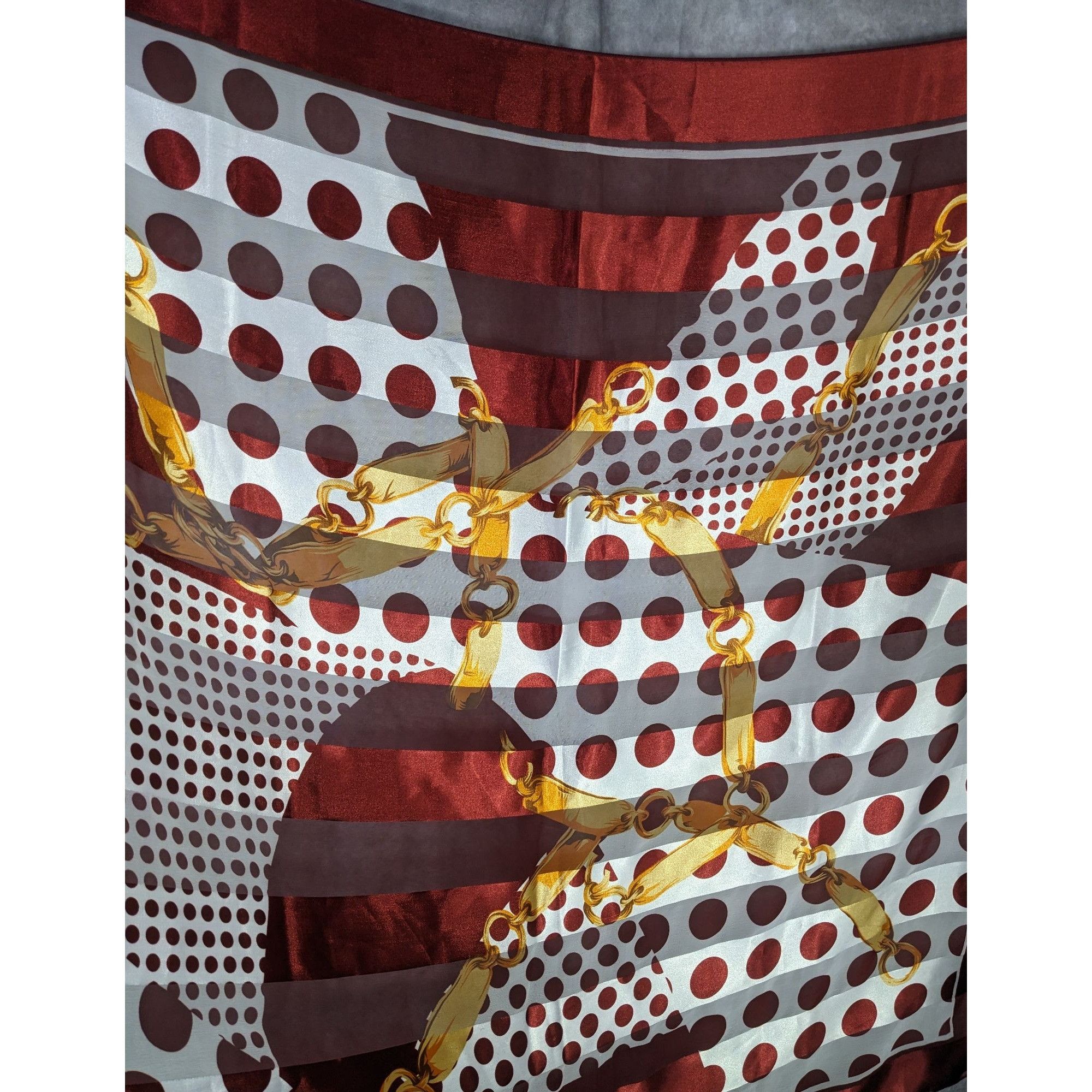 Other Preppy Polka Dot & Chain Print Sheer Scarf Size ONE SIZE - 7 Thumbnail