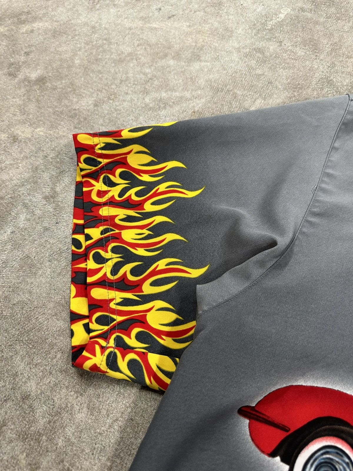 Vintage Crazy Y2K No Boundaries Flames Car Tiger Dragon Button Up Size US XL / EU 56 / 4 - 8 Thumbnail