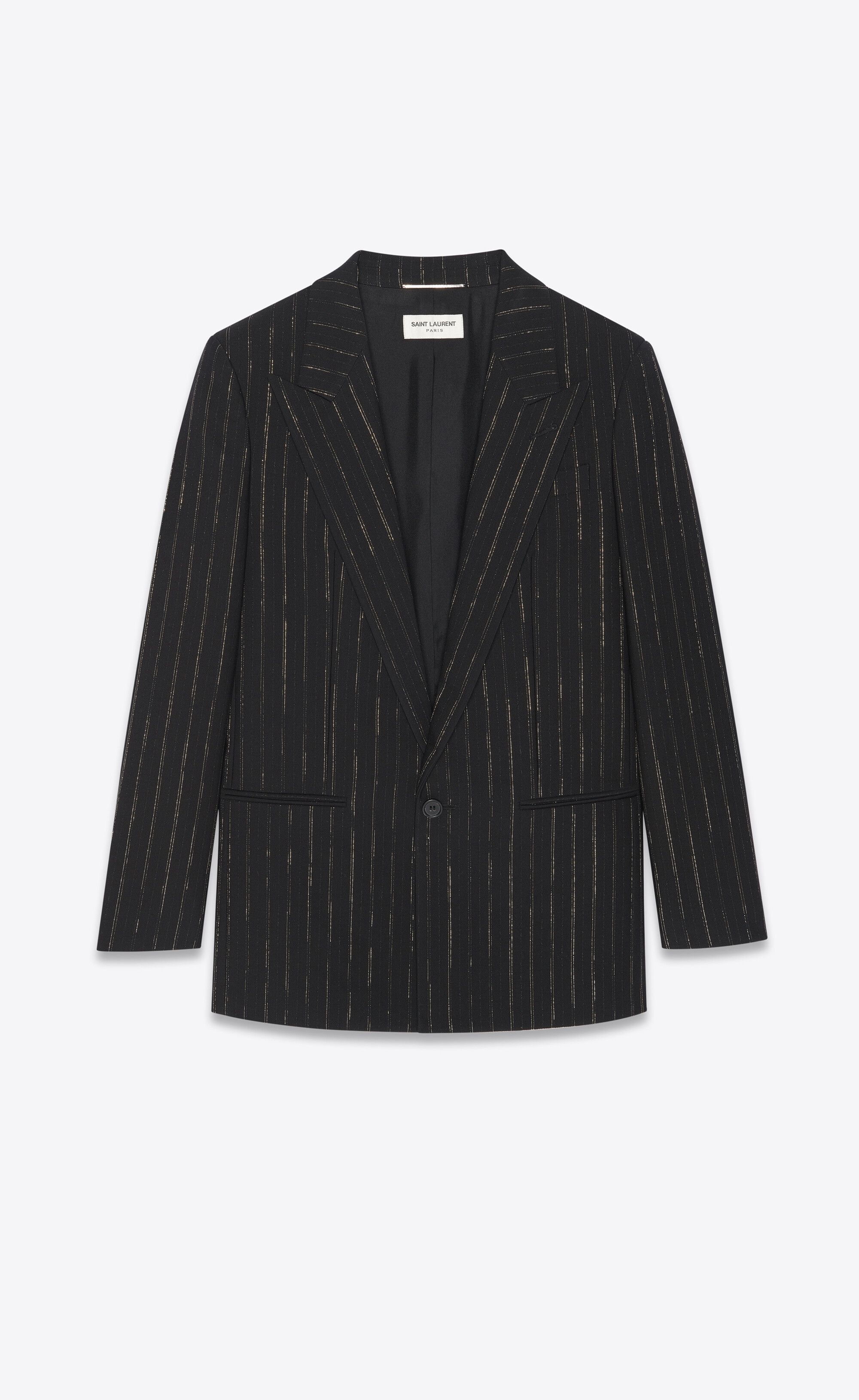 Saint Laurent Paris fitted single-breasted jacket in pinstripe wool Size US XS / EU 42 / 0 - 1 Thumbnail